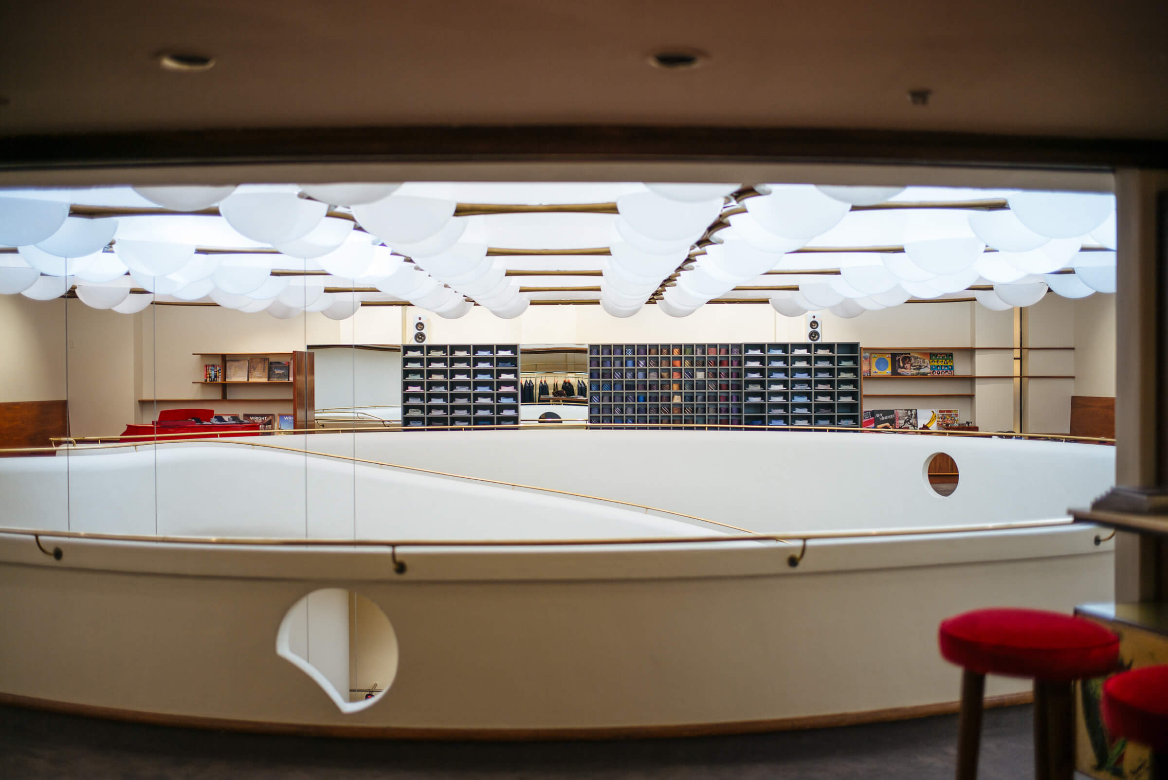 Top floor of Isaia San Francisco Store, Neapolitan Isaia suits in the historic VC Morris Frank Lloyd Wright San Francisco, The Taste Edit