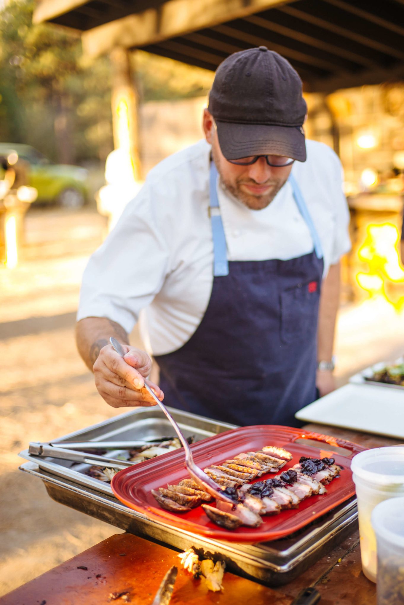 Duck breast from Ox Restaurant in PDX The Resort at Paws Up Chuck wagon diner, Take a ride in the Wagon, The Taste Edit