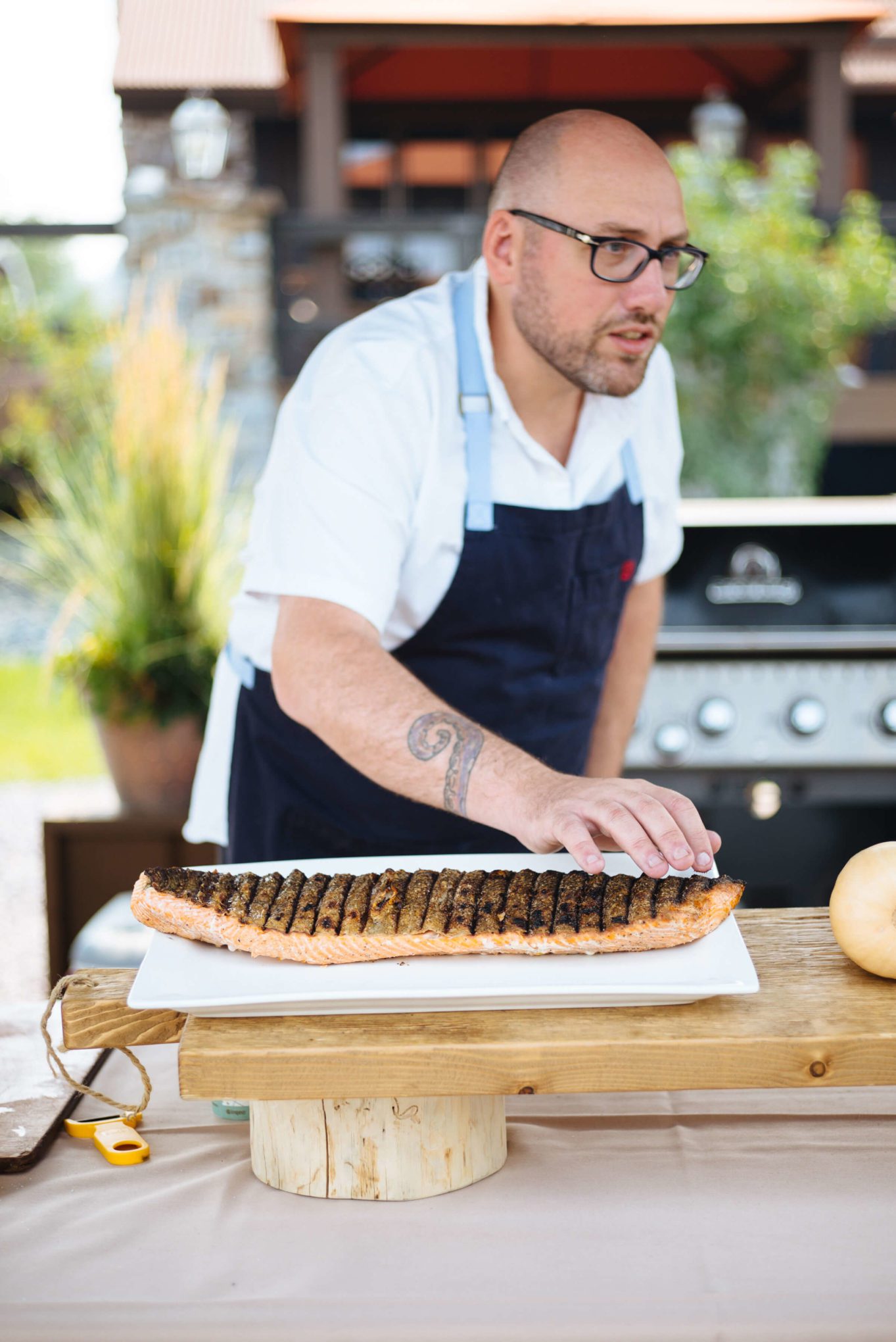 How to grill salmon with skin on, crispy salmon skin, how much time on the grill the resort at paws up, montana glamping, cookbook live, greg denton OX restaurant Portland, The Taste Edit