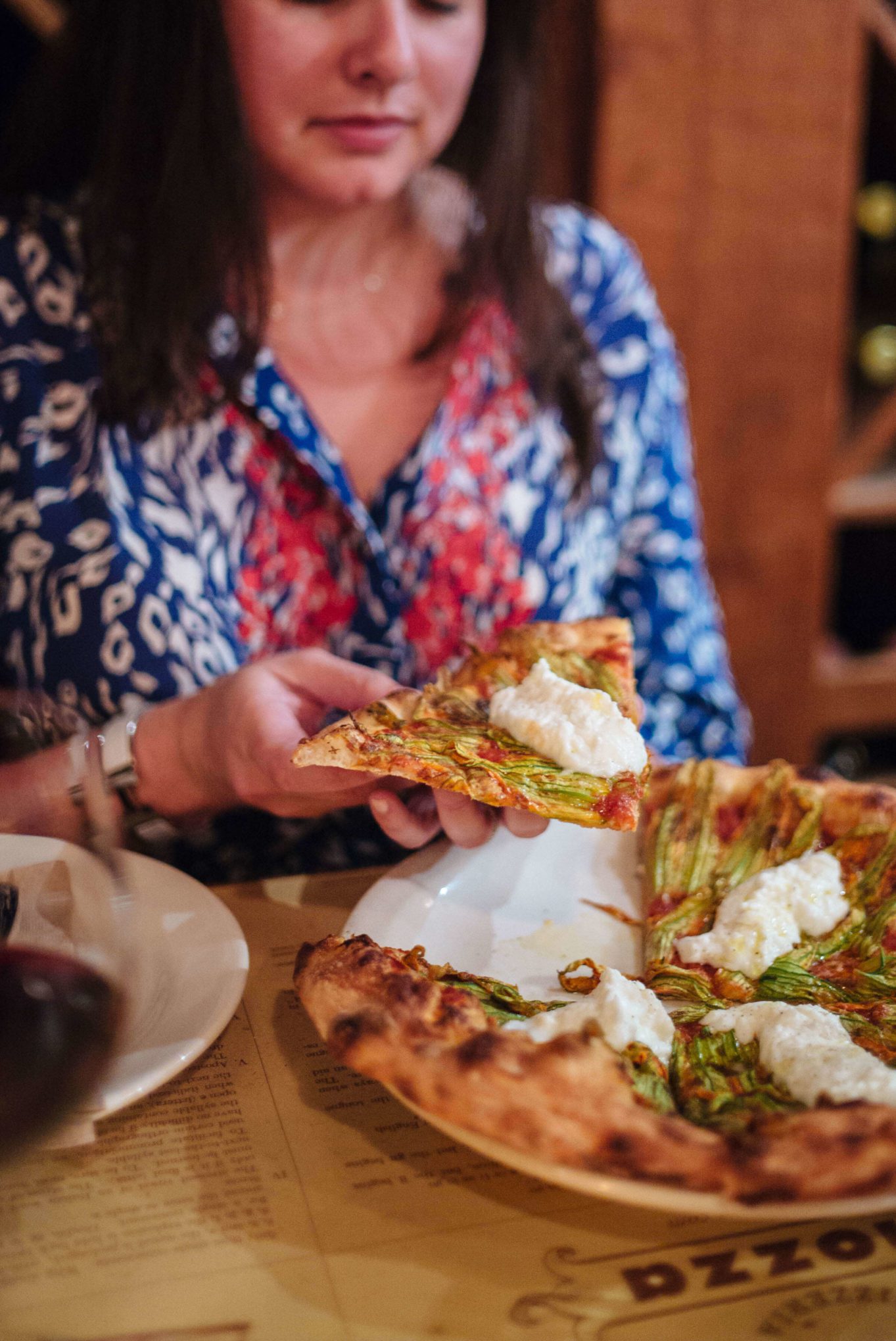 Burrata and zucchini blossom pizza at Pizzeria Mozza, West Hollywood, LA, The Taste Edit