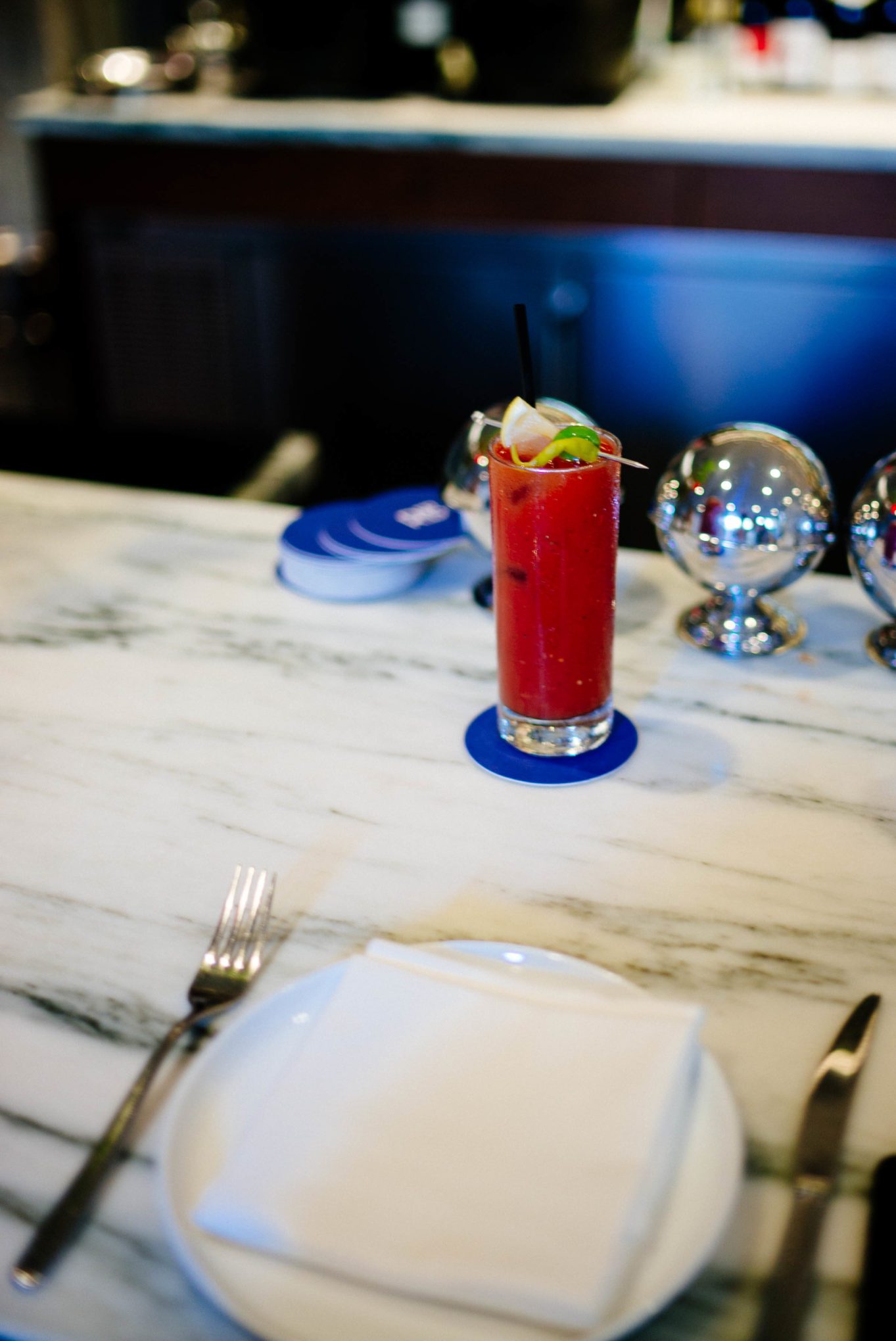 Try the bloody mary cocktail at flora bar in NYC, attached to the Met Breuer, see more on TheTasteSF