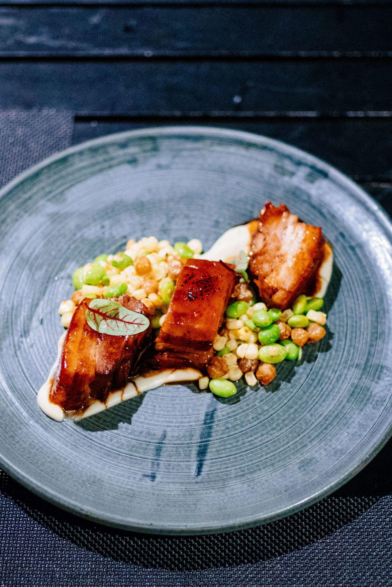 Pork Belly and tofu at 'ULU Ocean Grill + Sushi Lounge at The Four Seasons Hualalai in Kona Hawaii, The Taste Edit