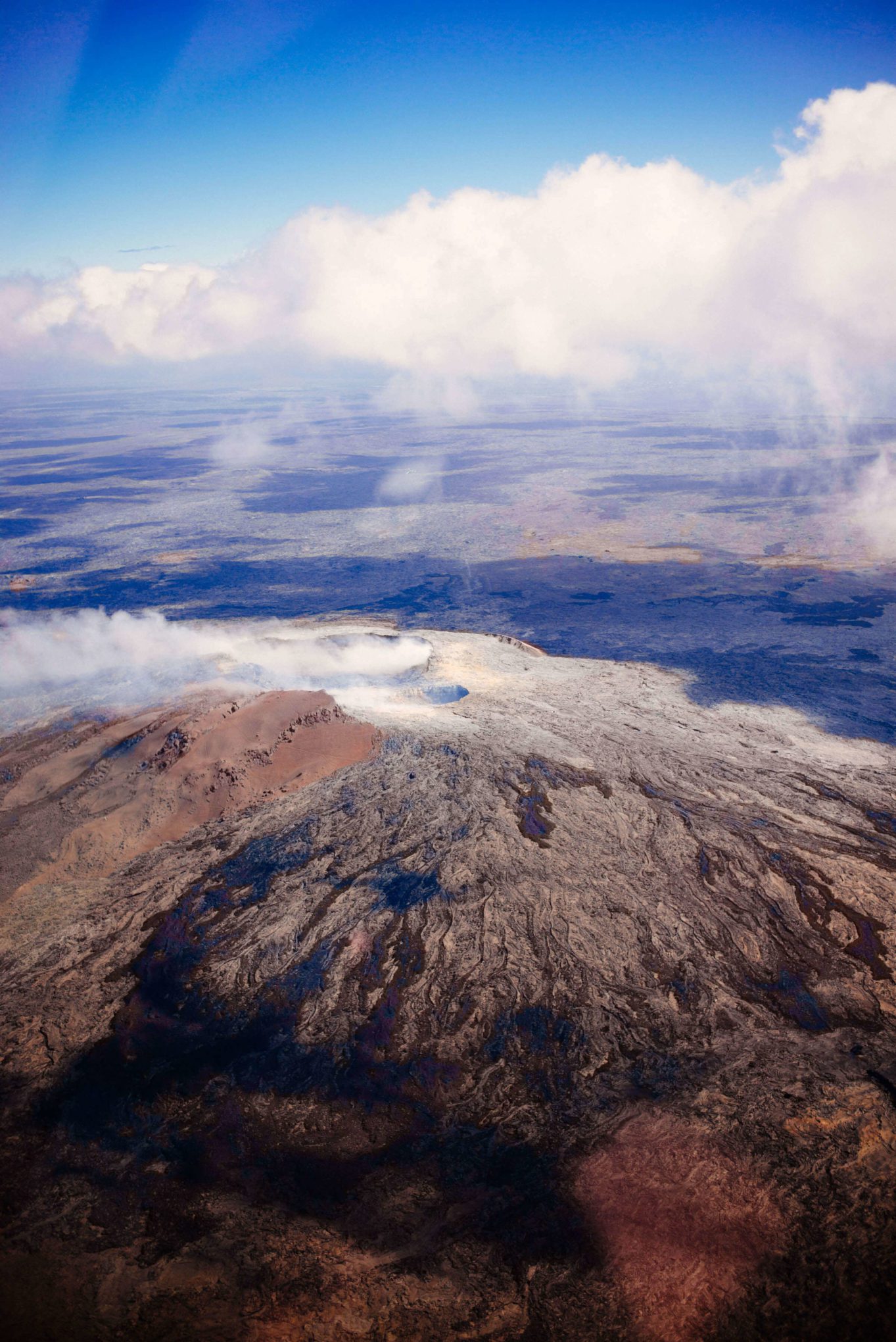 A view from kilauea Volcano from our helicopter on the big island Helicopter tour in Hawaii Kona, The Taste Edit