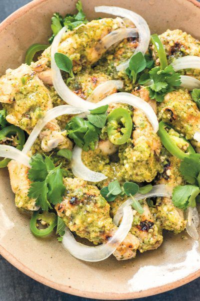 For parties, Super Bowl, or fun, make these Chicken wings with Chimichurri sauce recipe from Gabrielle Quinoa Denton and Greg Denton of Ox in Portland Oregon on The Taste Edit, from Acid Trip by Michael Harlan Turkell