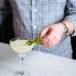 The Southside cocktail made with gin , agave, and mint, thetasteedit