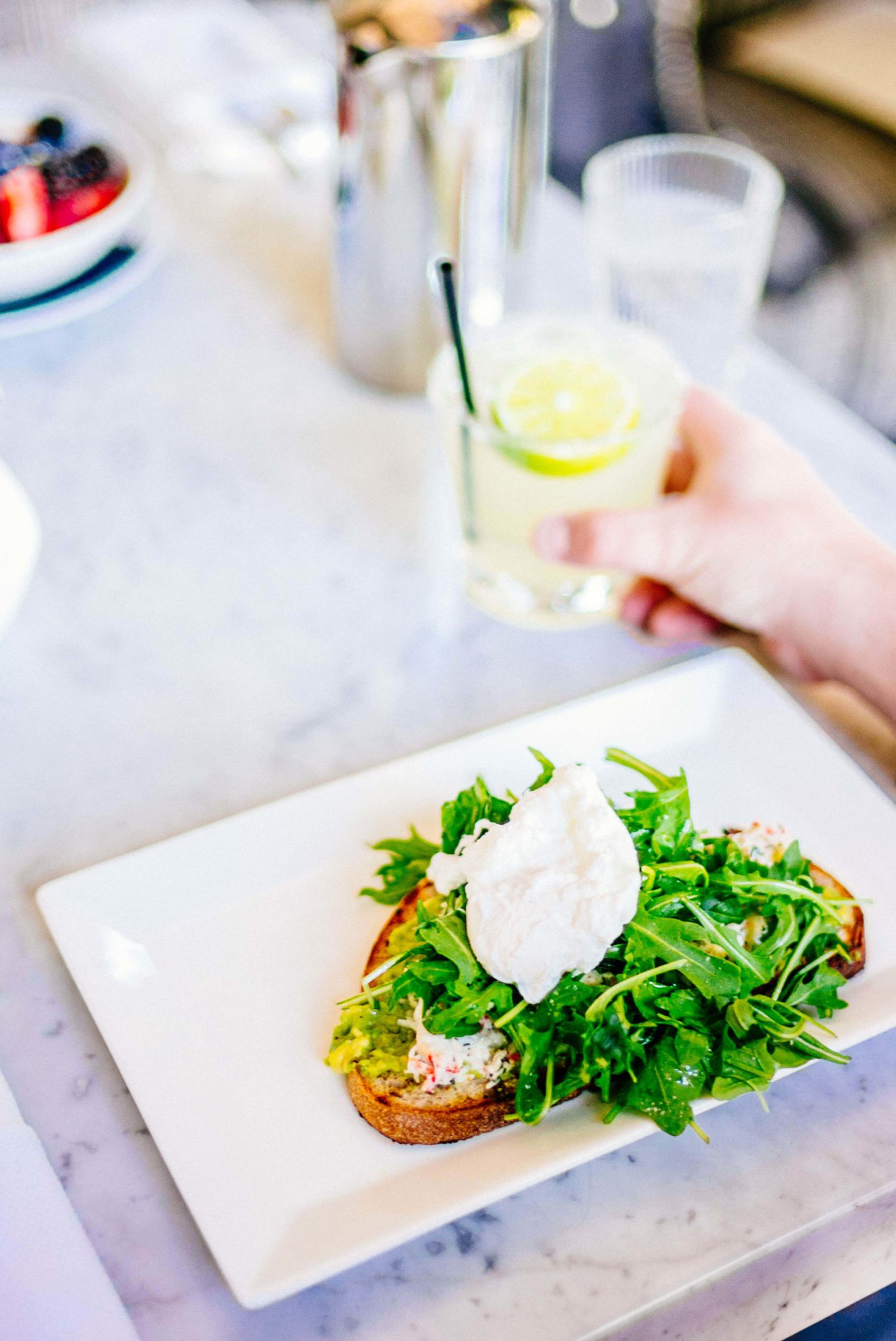 This is serious avocado toast with crab at Chi Chi at the Avalon Hotel Palm Springs , The Taste Edit