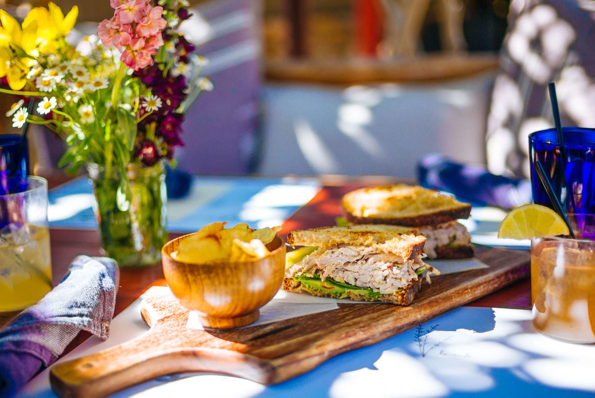 Visit the Barn Kitchen at Sparrows Lodge in Palm Springs for a delicious lunch under the orange trees and this perfect chicken salad sandwich for lunch, thetasteedit #hotel #salad #palmsprings #travel