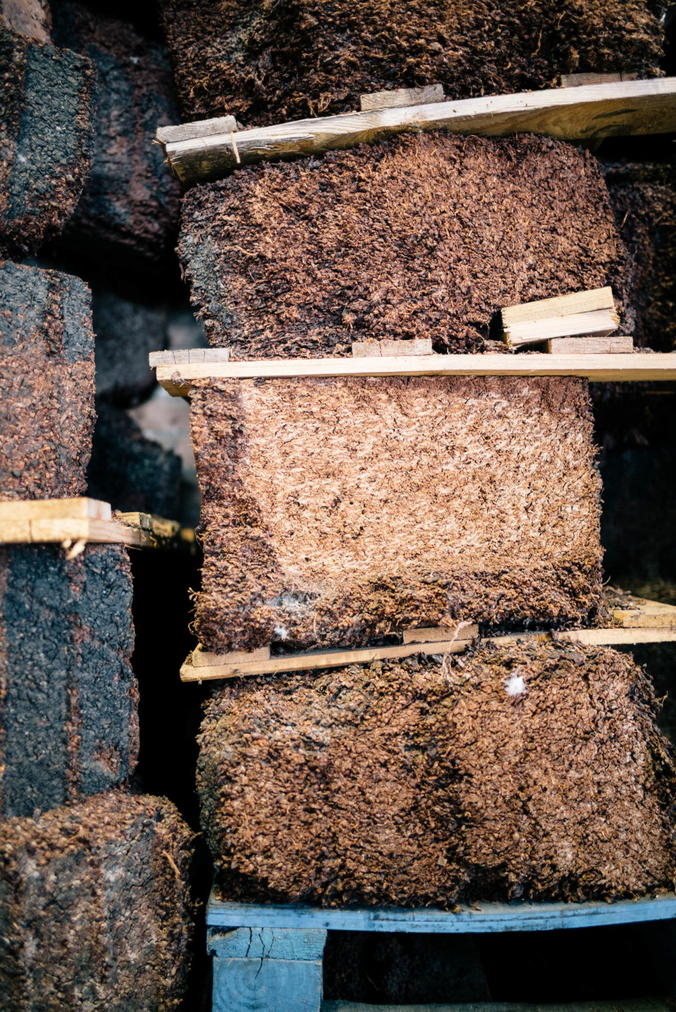 Drying pumice to use for the fire still to make grappa next year. The Taste Edit visiting Romano Levi Grappa distillery in Piedmont, Italy.