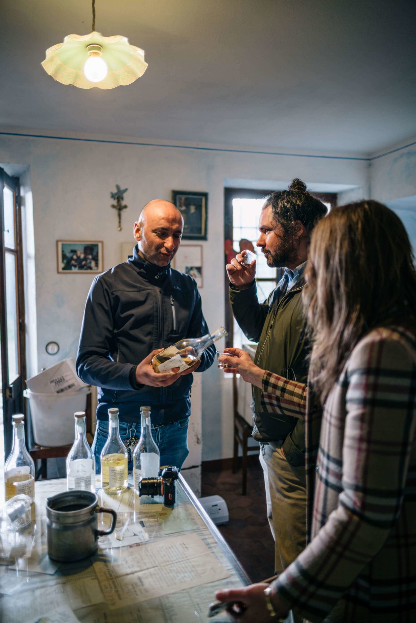 Tasting with The Taste Edit at Romano Levi Grappa distillery in Piedmont, Italy.