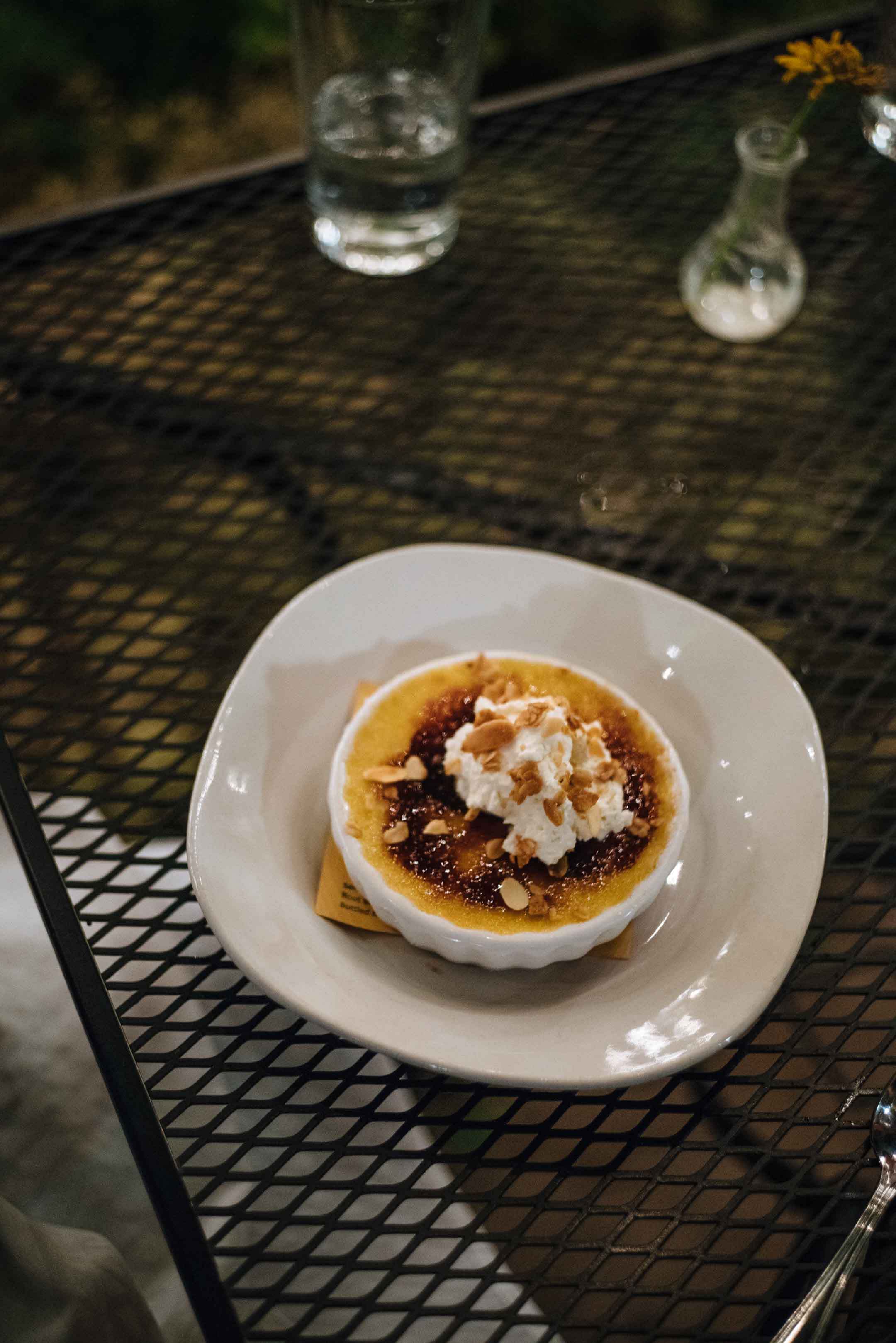 The Taste Edit visited this Albuquerque restaurant Farm and Table's pumpkin creme brûlée - visit for an evening under the stars with farm to table seasonal food.
