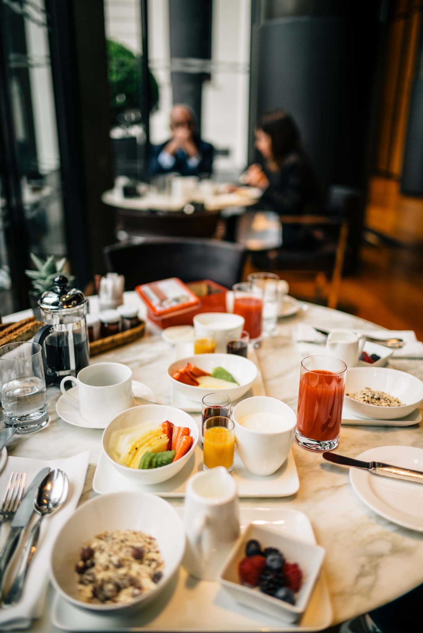 The blood orange juice was our favorite pick for fresh squeezed juice at breakfast at Hotel Bulgari Milano, The Taste Edit