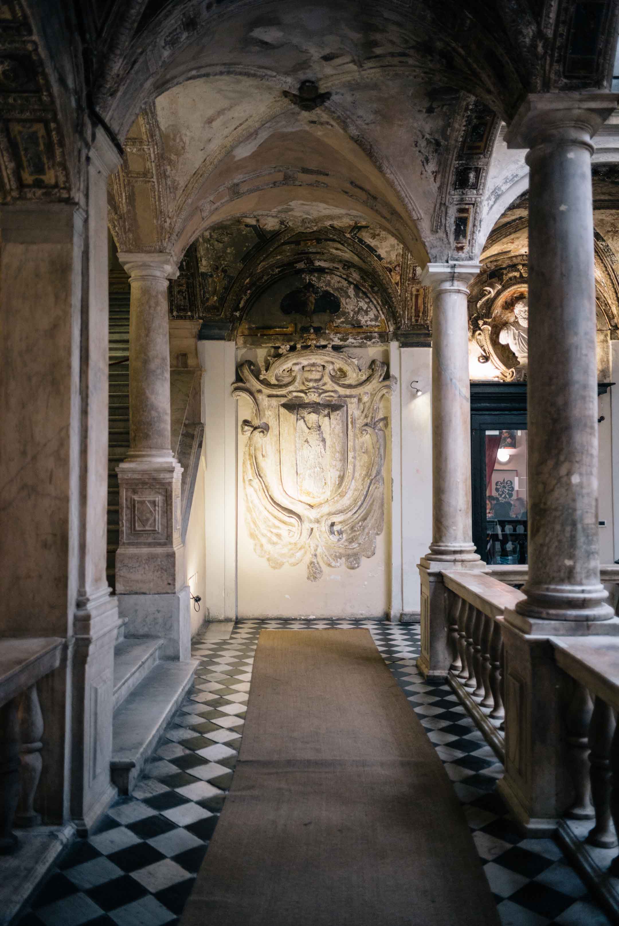 For a romantic night out, The Taste Edit recommends going to Les Rouges cocktail bar in Genova, Italy that's housed in a 16th century palace.