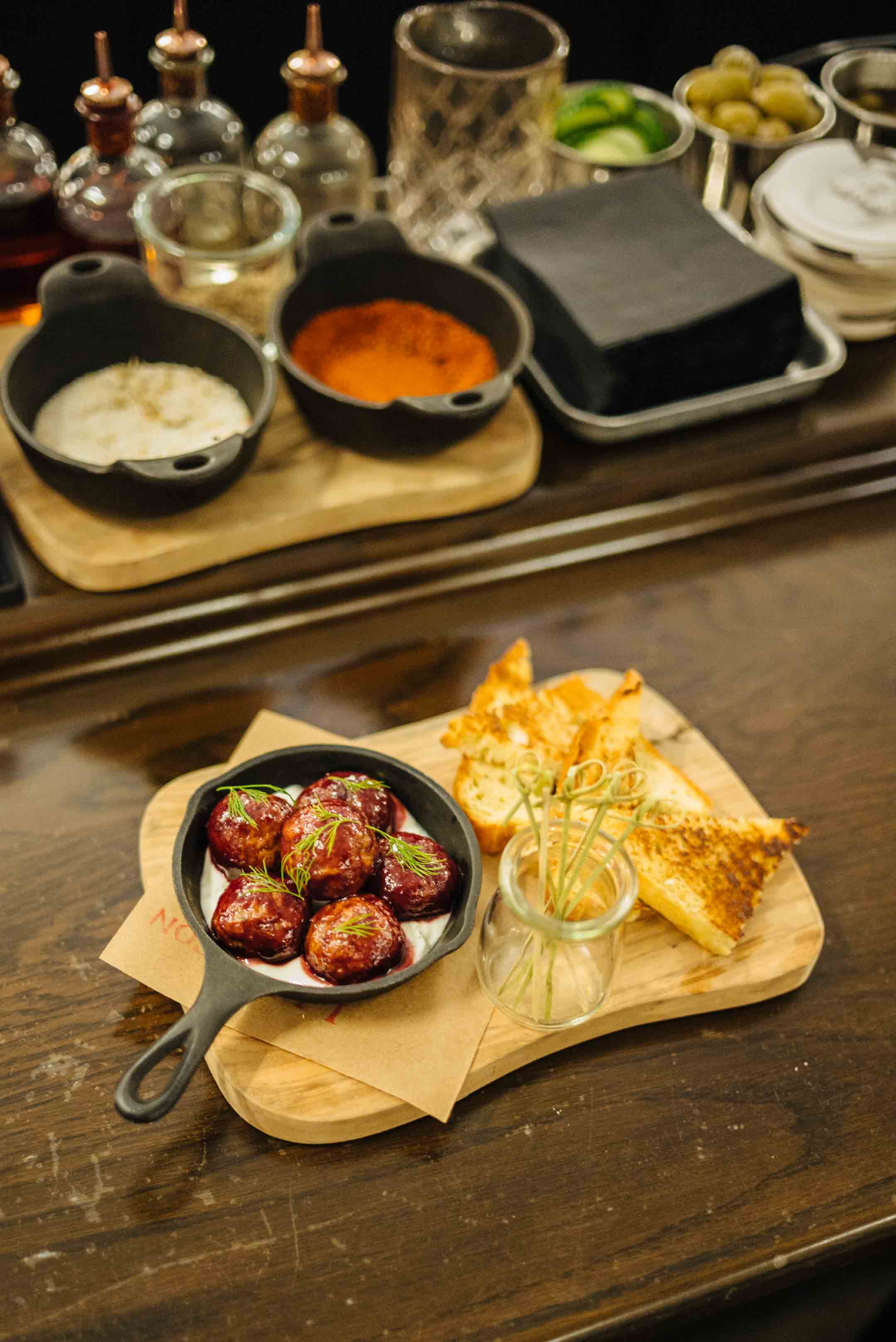 LA Jackson in Nashville serves amazing meatballs made with pork and fennel, blackberry jam, dill sour cream, grilled focaccia, the taste edit