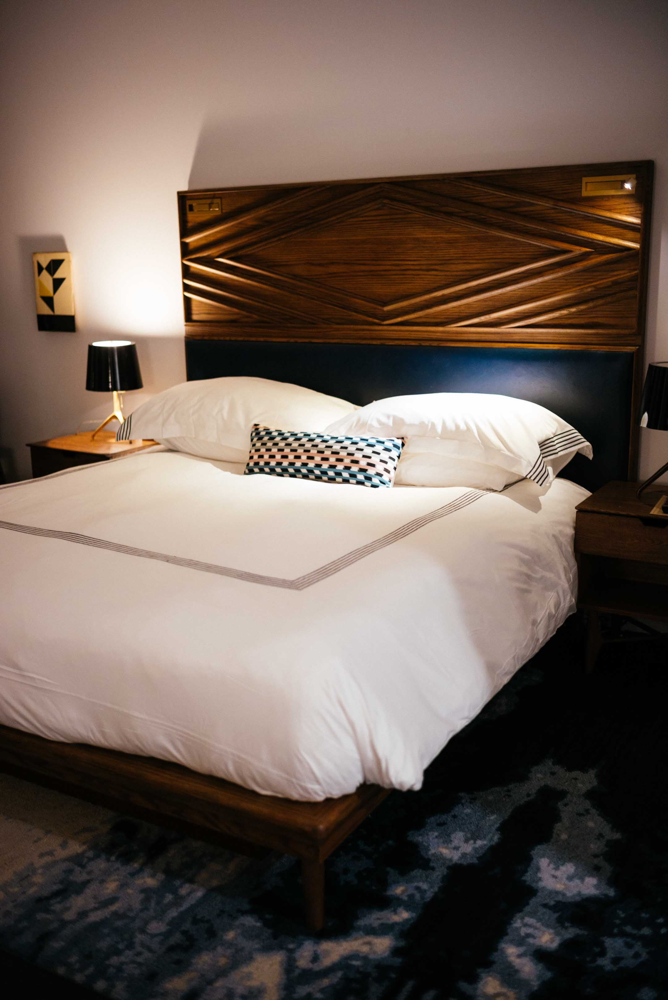 The Taste Edit recommends staying in the Thompson Nashville hotel located in the gulch neighborhood in downtown Nashville. Their hotel rooms are clean and comfortable.