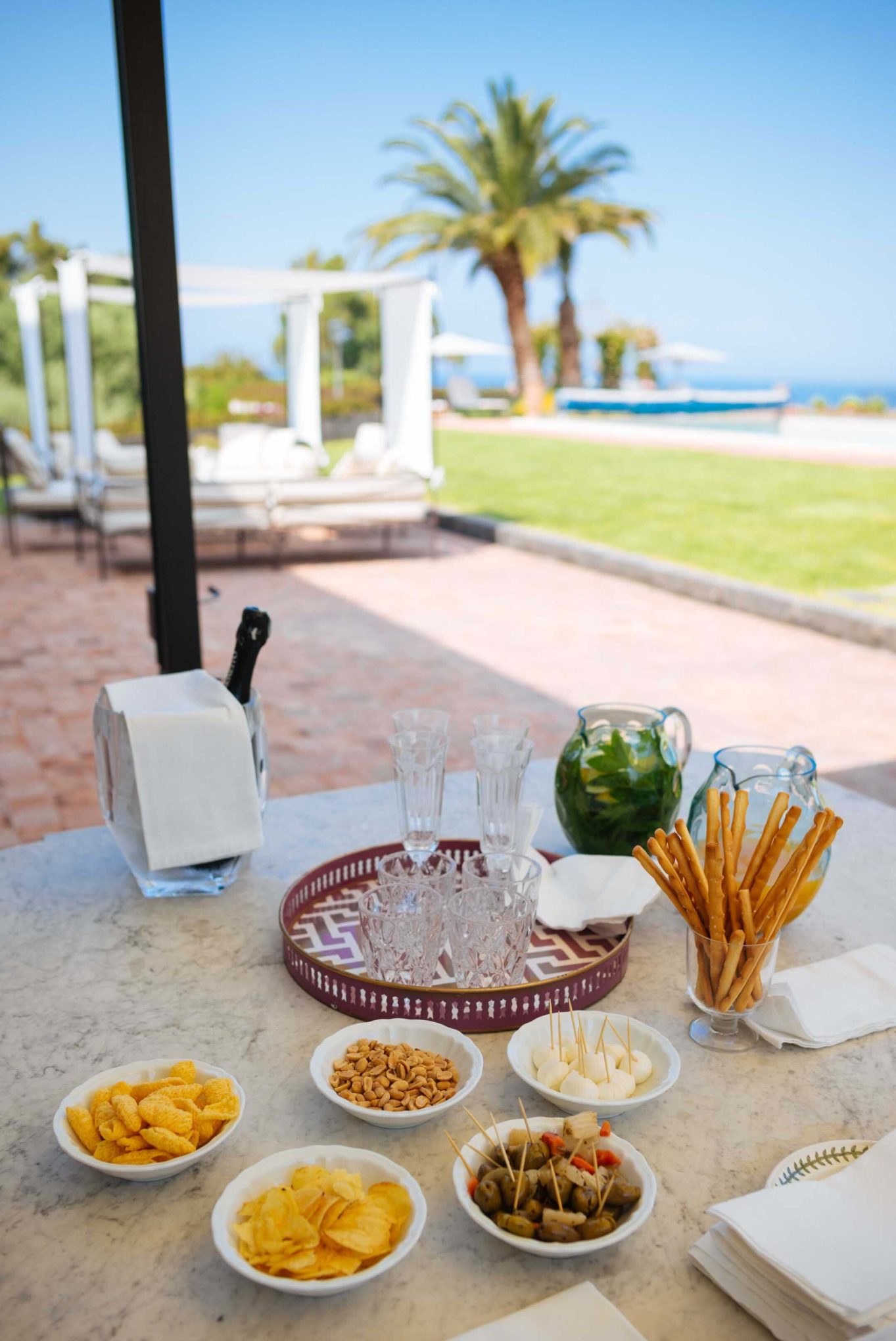 The Taste Edit is welcomed with an apertivo when they arrived at villa Don Venerando in Sicily, Italy.