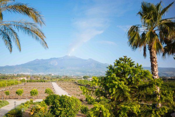 The Taste Edit stays at Villa Don Venerando in Sicily with the Thinking Traveler with views of the sea and Mt. Etna in Sicily Italy near Catania and Taromina.