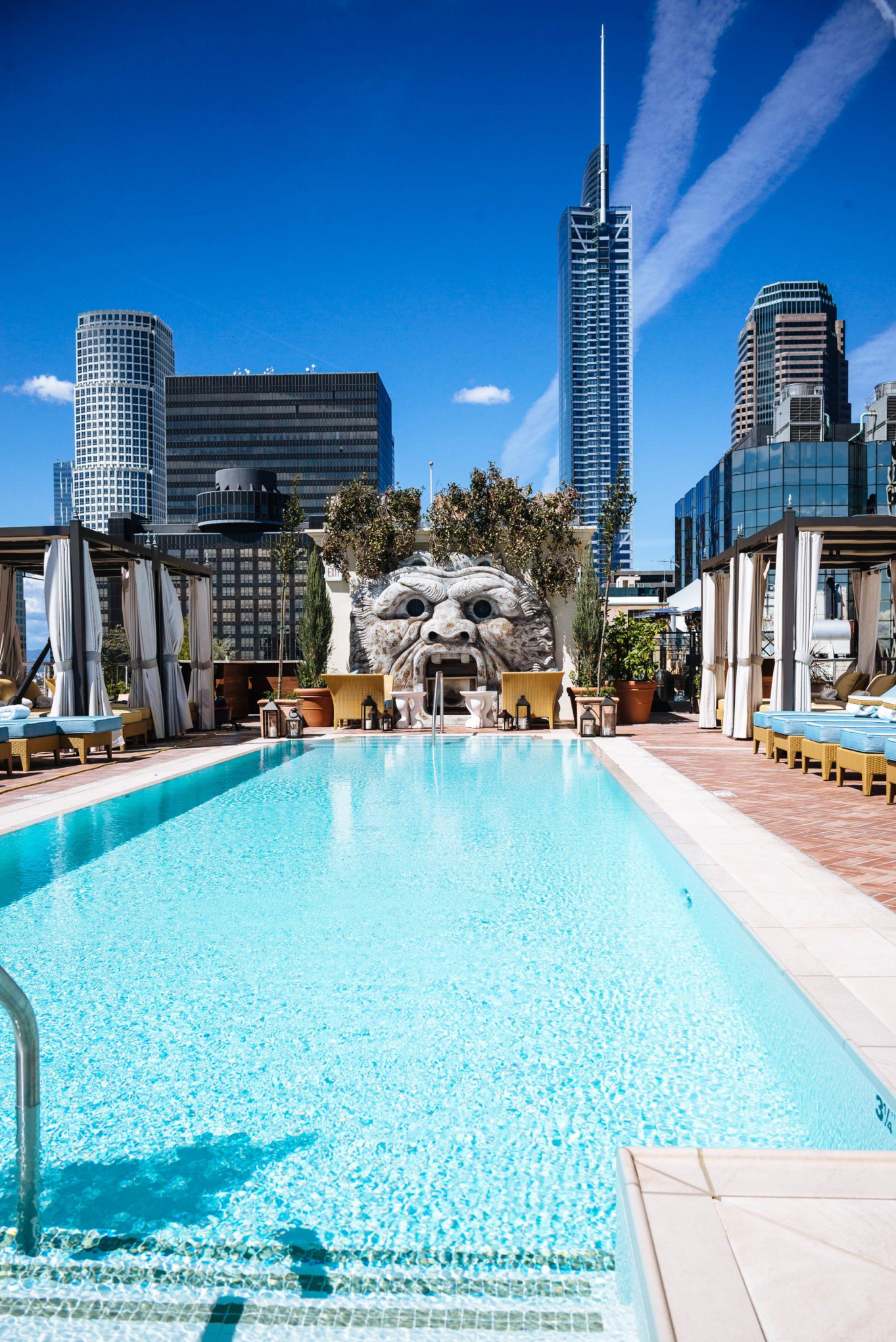 Pool at The Nomad Hotel in downtown LA restaurant 