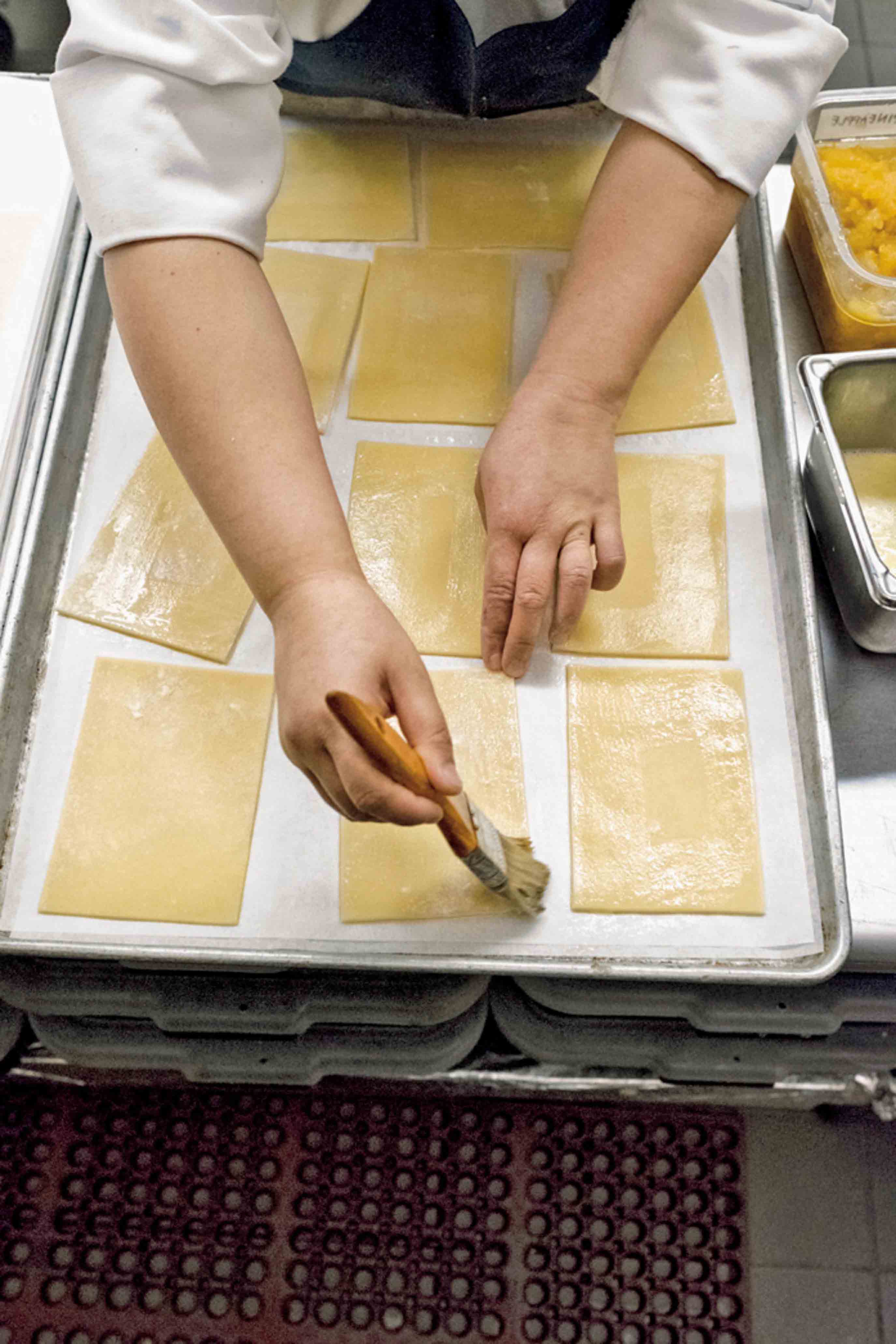 Brush on egg wash when making Fruit “Pop Tarts” from Foreign Cinema