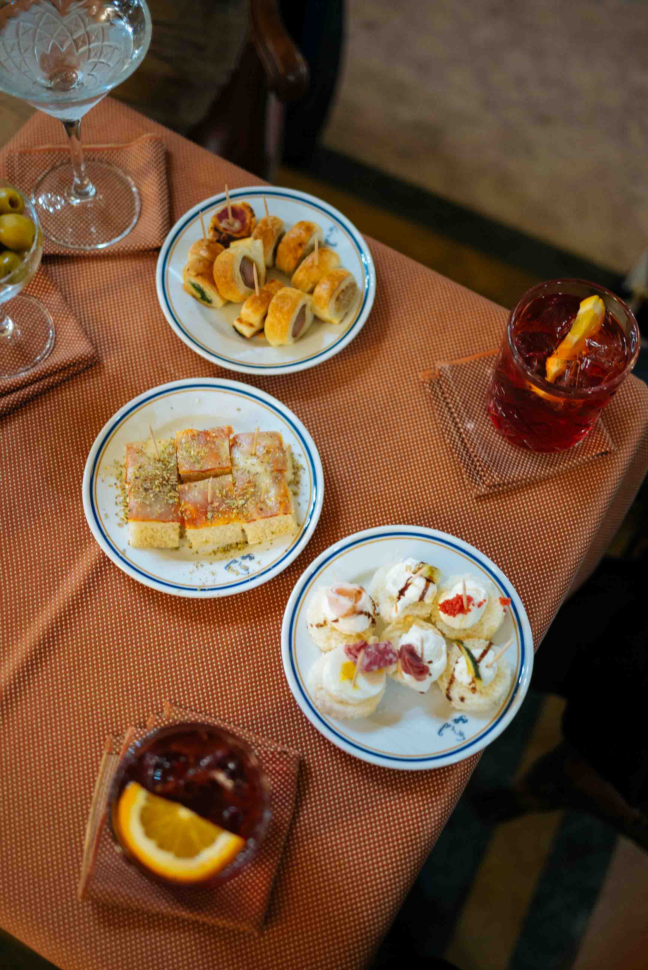 Cocktails an snacks at Caffe Torino in Torino, Italy