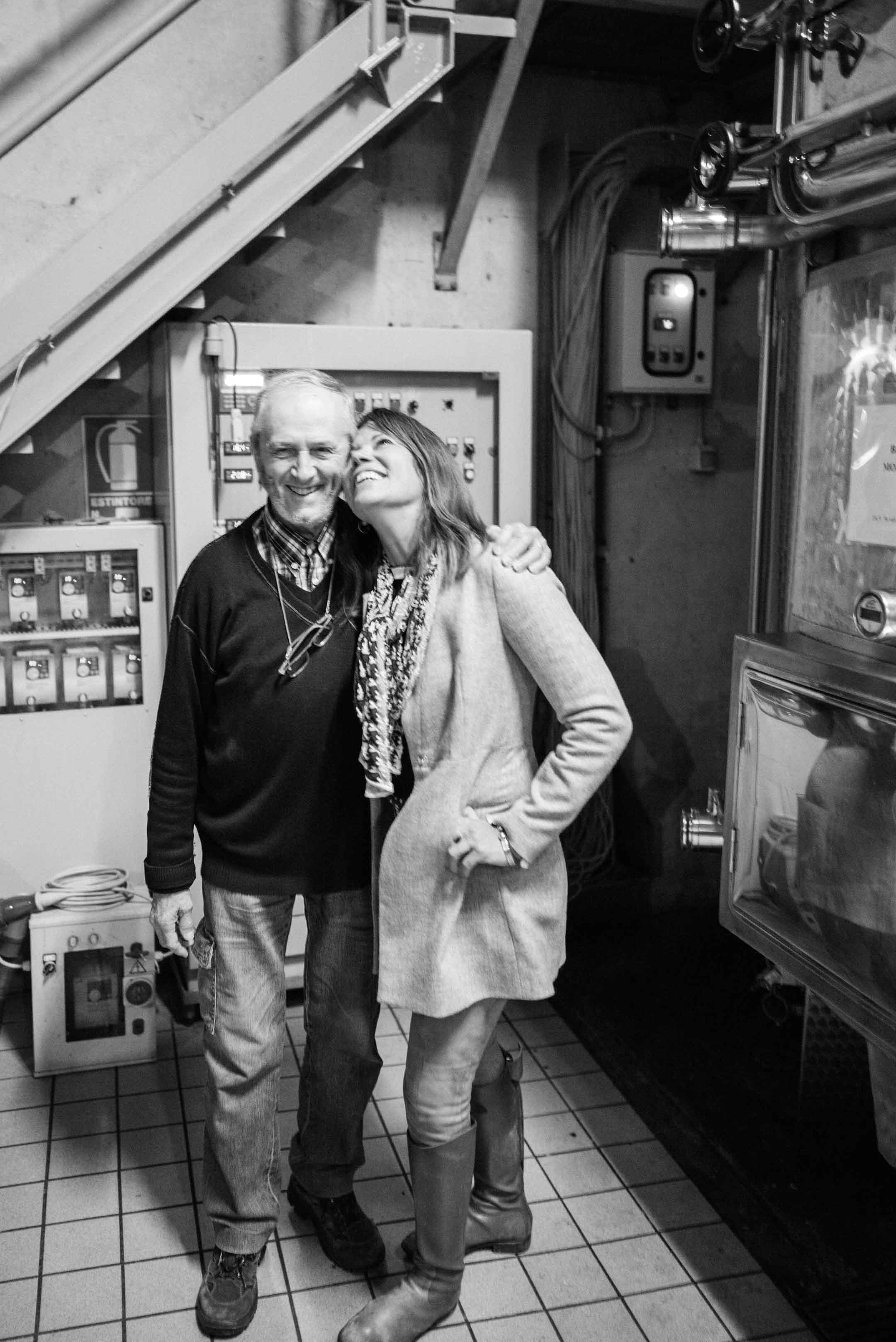 Giuseppe Mascarello winery in Barolo Piedmont Italy, winemaker Mauro Mascarello with Ceri Smith