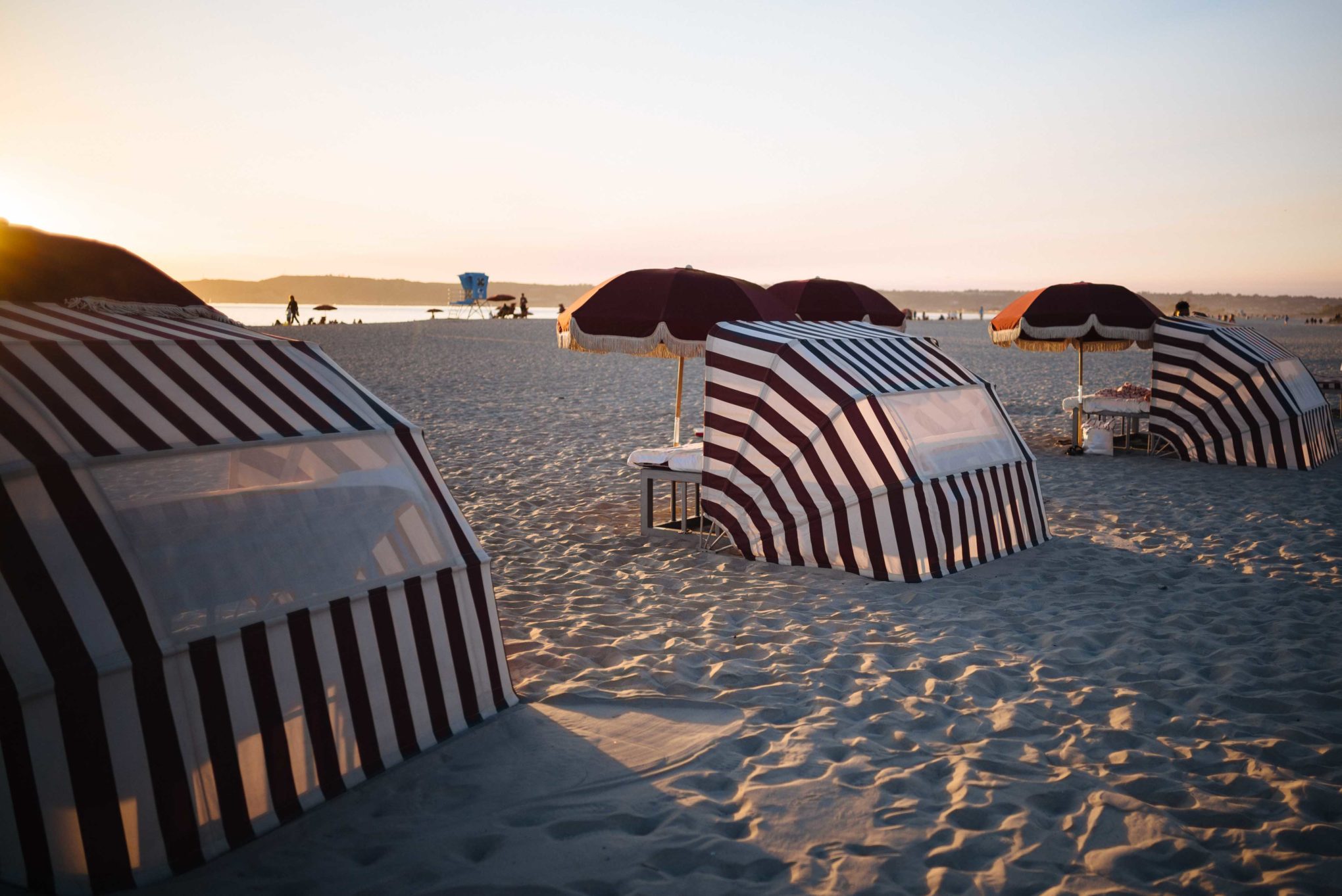 Relax on the beach in San Diego in a cabana at Hotel Del Coronado