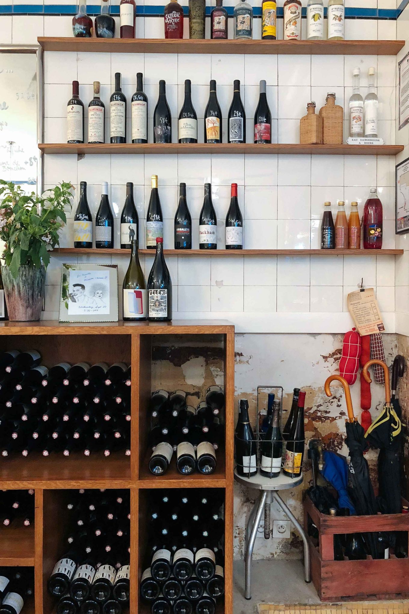 Bottles of natural wine are sold at La Buvette wine bar in Paris - photo by Kate Leahy