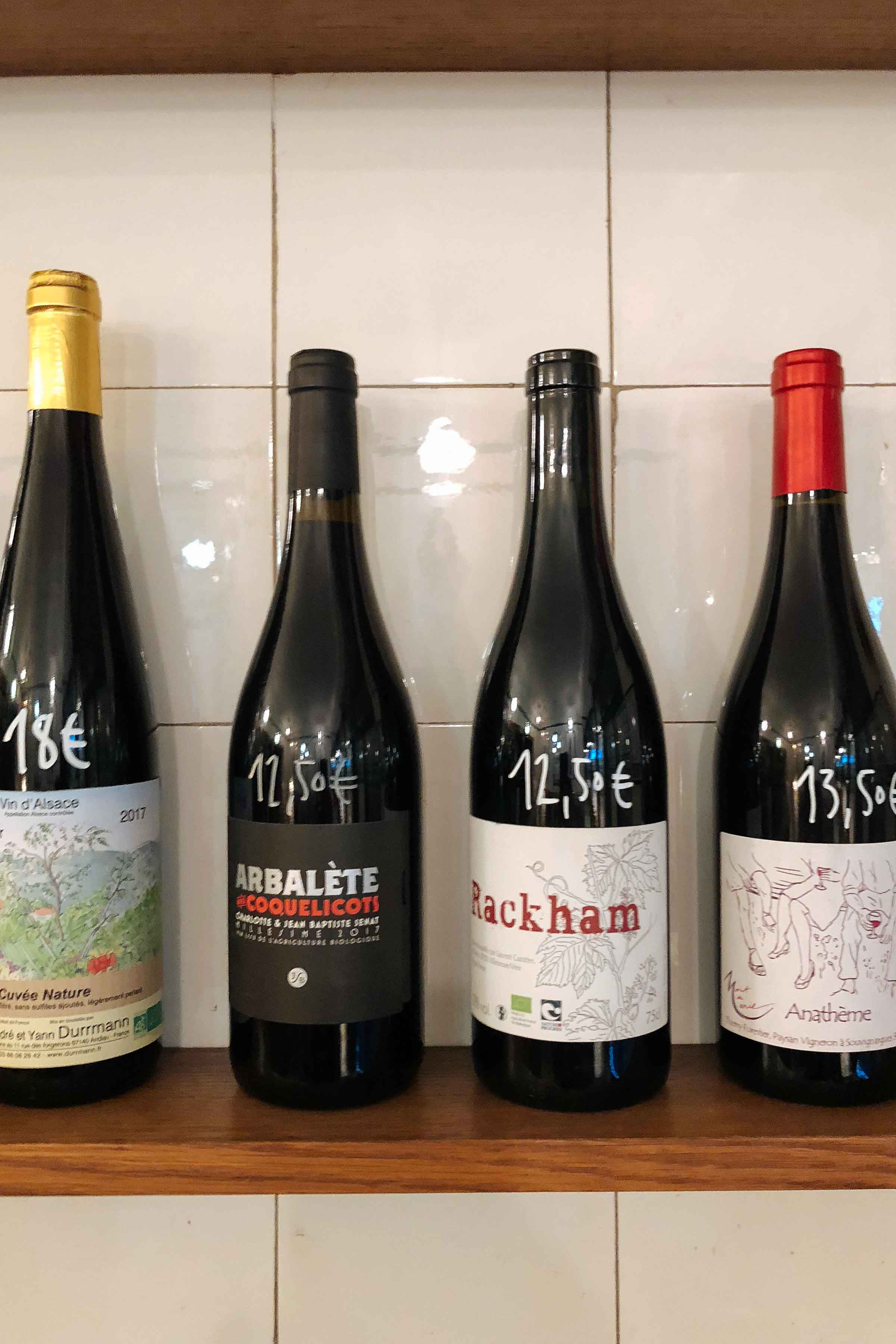 Wines sold at La Buvette wine bar in Paris - photo by Kate Leahy