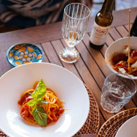 Bucatini allo scarpariello pasta recipe from the Mezzatorre in Ischia Italy, Photo by The Taste Edit - Sarah Stanfield