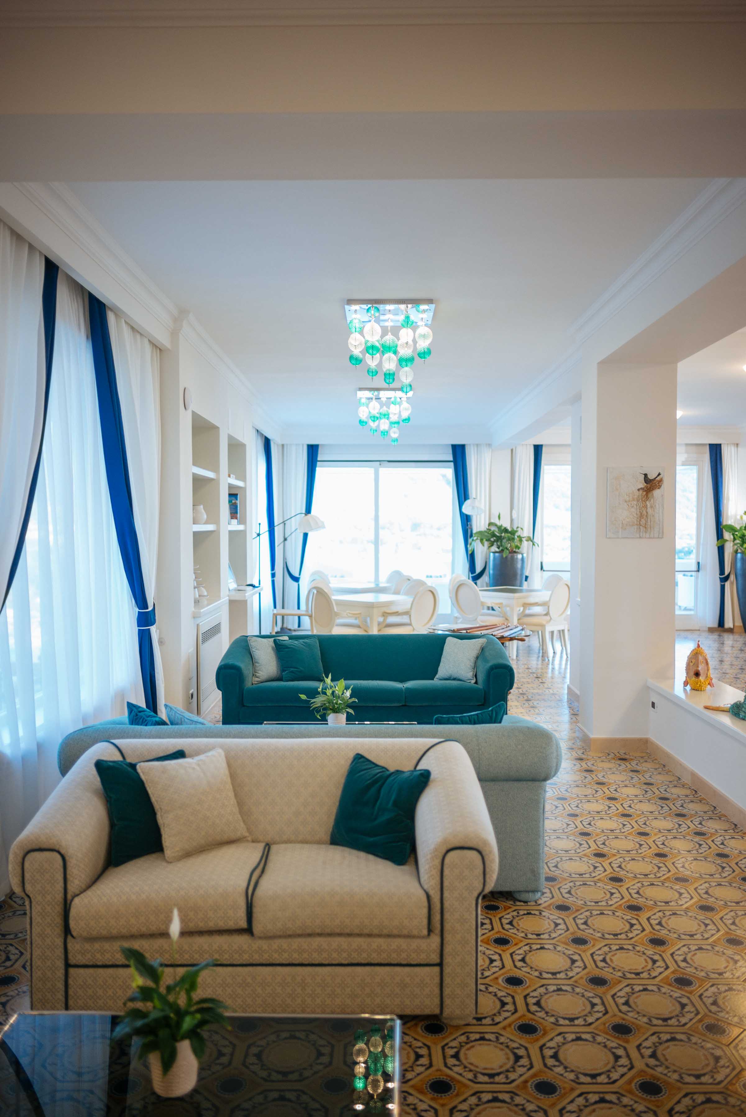 Relax in the open designed lobby of the san montano resort in ischia Italy | thetasteedit.com #hotel #italy #travel