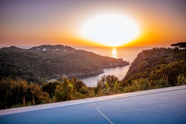 A beautiful sunset from the private infinity pool at San Montano Resort & Spa in Ischia, italy | thetasteedit.com #hotel #sunset #italy #pool