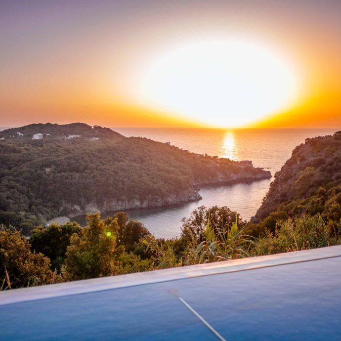 A beautiful sunset from the private infinity pool at San Montano Resort & Spa in Ischia, italy | thetasteedit.com #hotel #sunset #italy #pool
