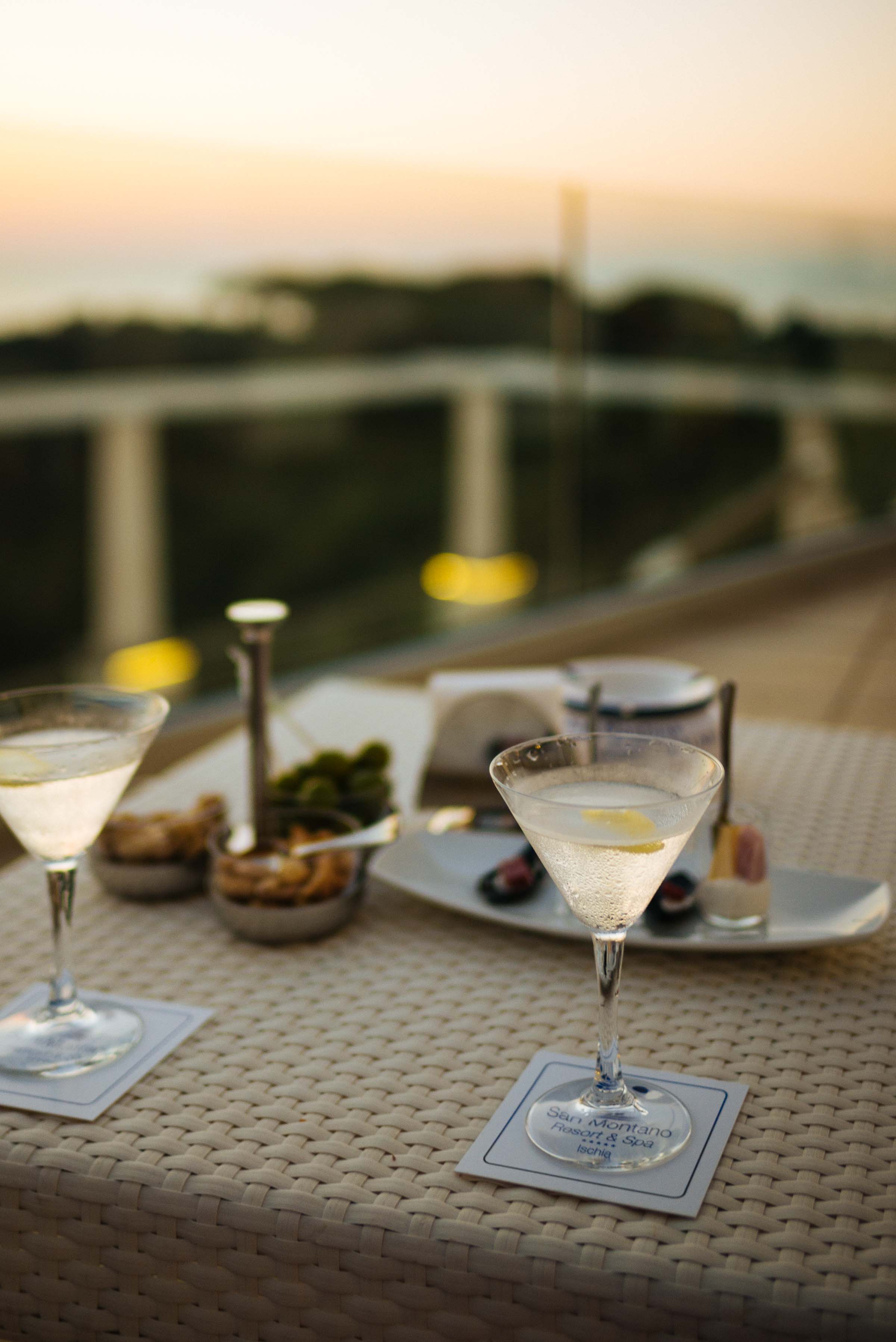 Cocktails or gin martinis before dinner in Ischia is the perfect way to start a summer | thetasteedit.com #italy #travel #gin #martini