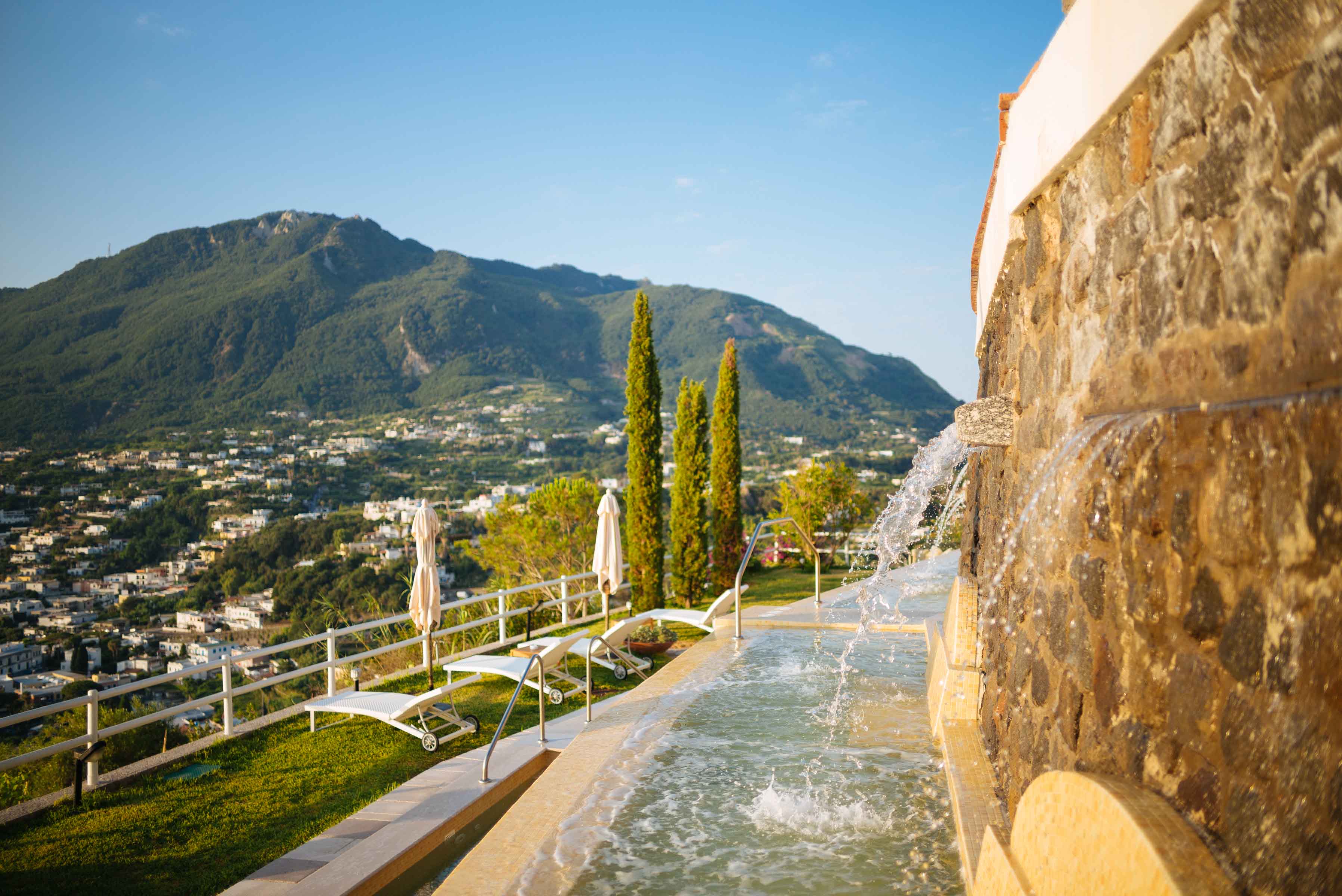 San Montano Resort & Spa in Ischia is filled with thermal pools and fountains overlooking the bay | thetasteedit.com #italy #travel #hotel