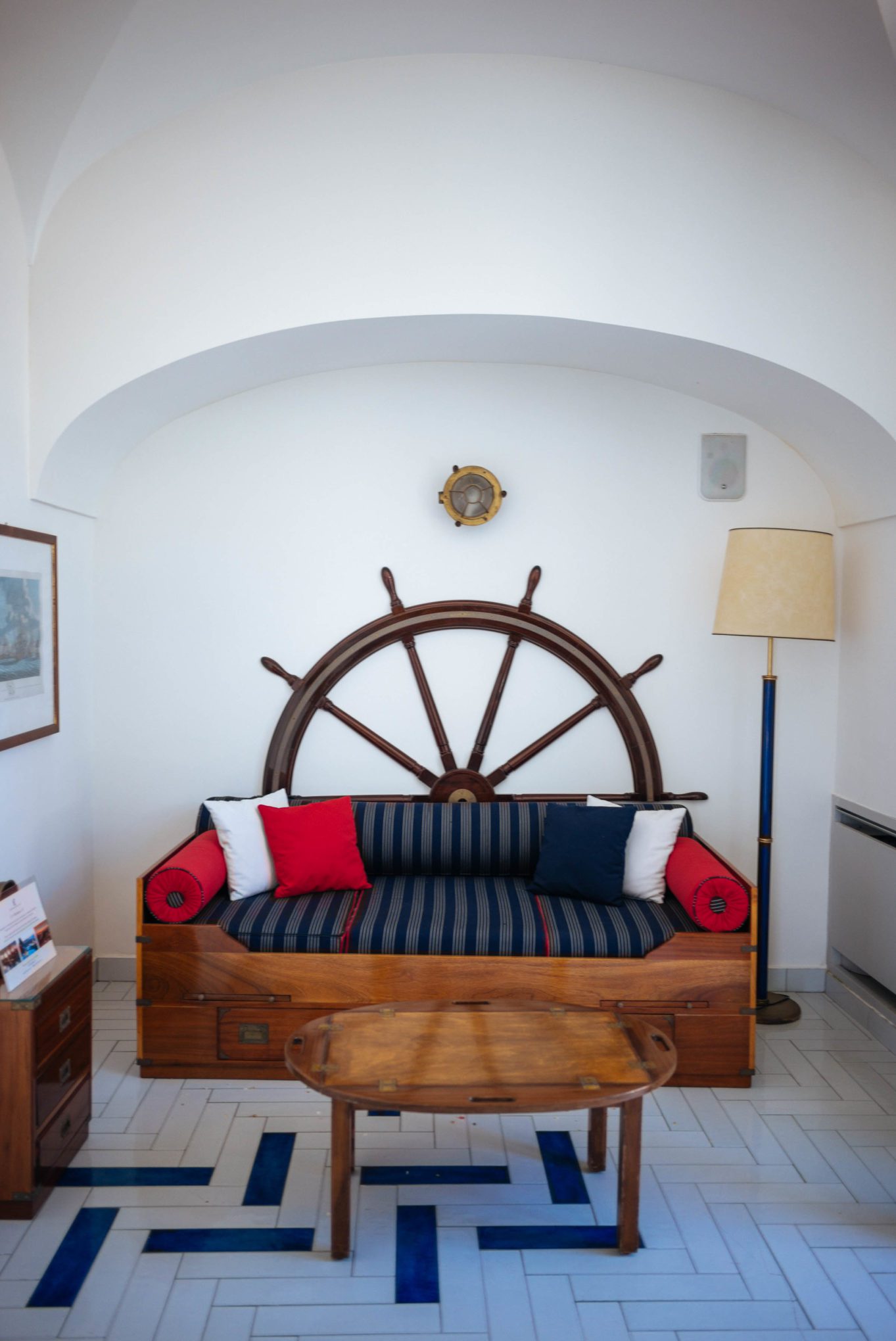 A nautical theme is throughout in San Montano Resort's cocktail bar | thetasteedit.com #italy #travel #hotel #spa