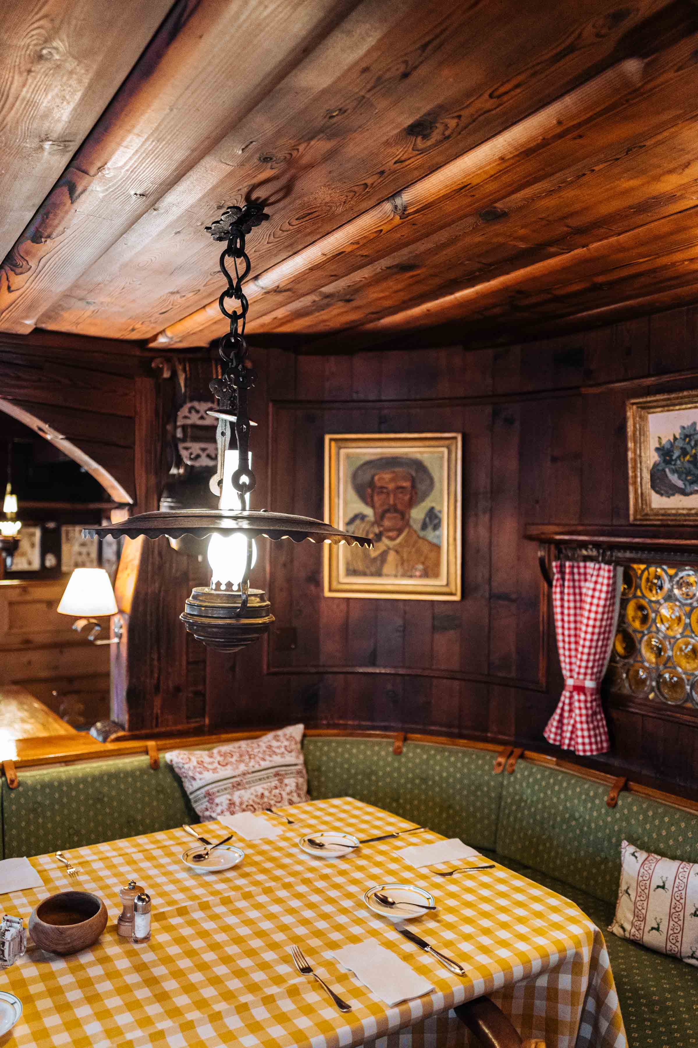 The alpine charm is seen at breakfast at the historic chesa grischuna Klosters Hotel near Davos is served upstairs every morning with an array of meats, cheeses, and breads in the front dining room | The Taste Edit #travel #switzerland #swiss #restaurant