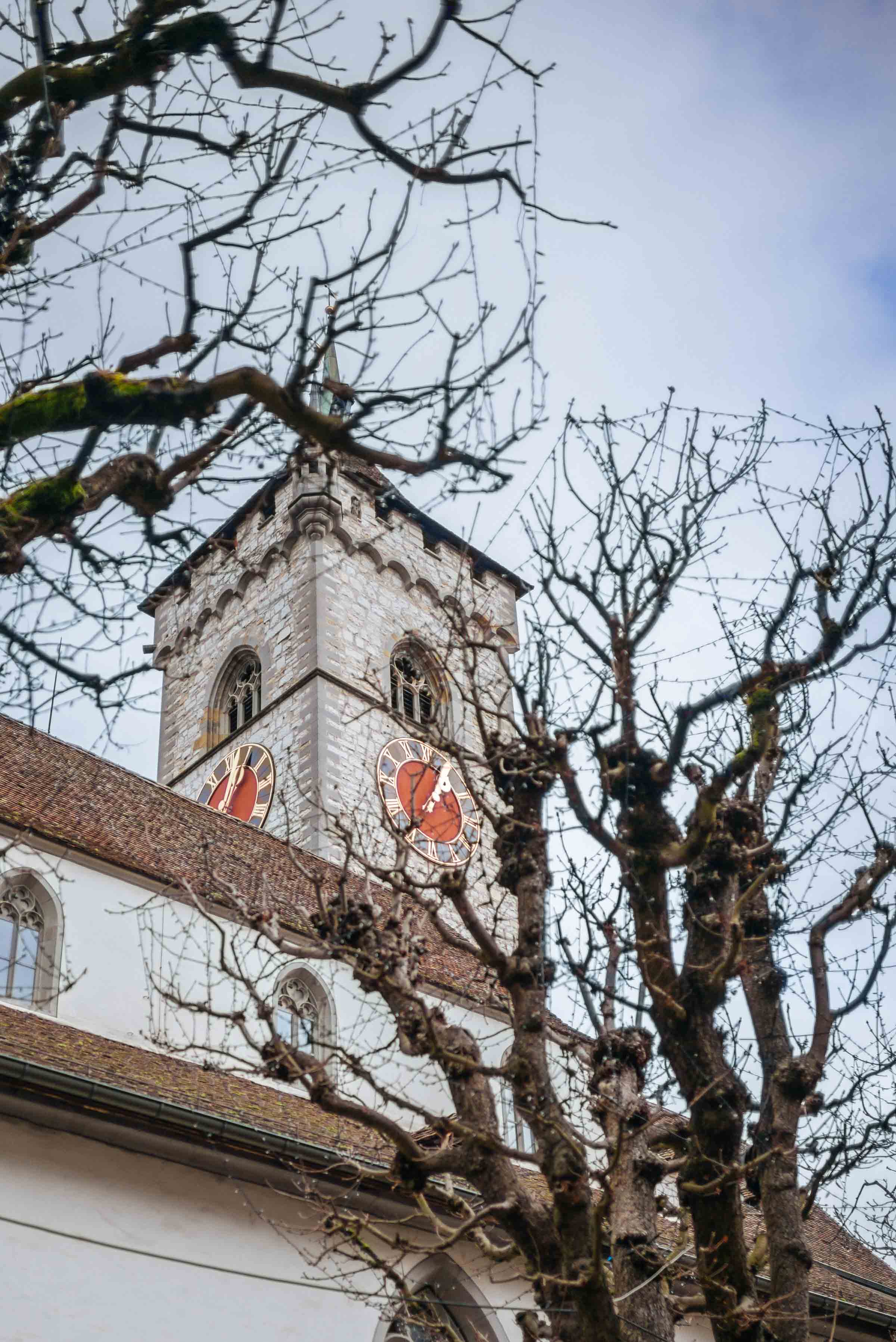 Historical Kirche St. Johannin Downtown Schaffhausen Switzerland 