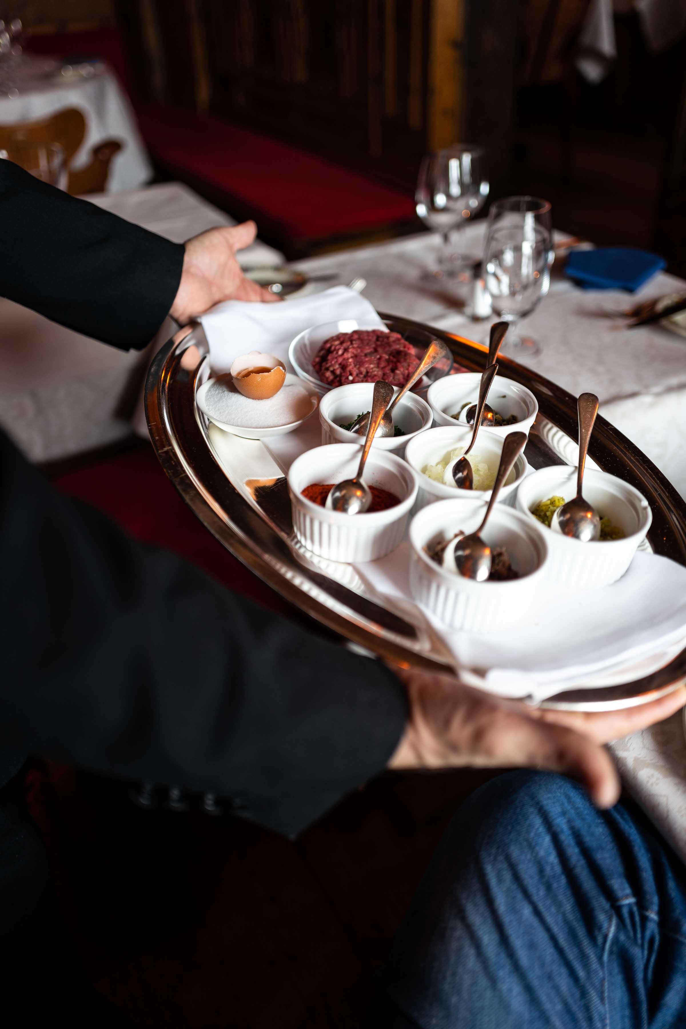 Try the table side beef tartar at the Chesa Veglia the best St Moritz restaurant | thetasteedit.com #travel #switzerland #stmoritz