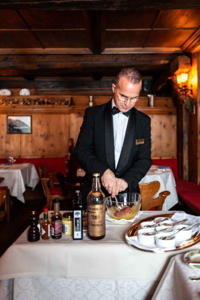 The best beef tartar customized and created table side at the Chesa Veglia the best St Moritz restaurant | thetasteedit.com #travel #switzerland #stmoritz