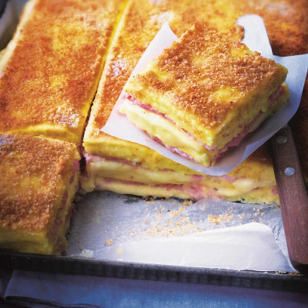Make Chef Eric Frechon at Le Bristol Paris's classic French recipe with a gourmet twist - the Polenta Croque Monsieur | thetasteedit.com #cheese #French #recipe