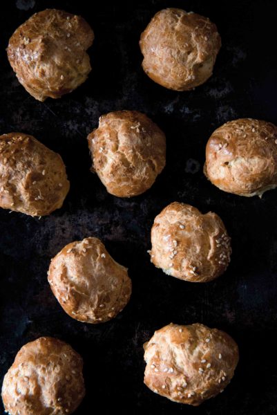 Make Franck's Cheese Gougeres from Burgundy France from Bisous and Brioche by Laura Bradbury and Rebecca Wellman.