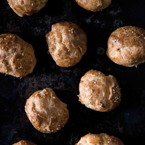 Make Franck's Cheese Gougeres from Burgundy France from Bisous and Brioche by Laura Bradbury and Rebecca Wellman.