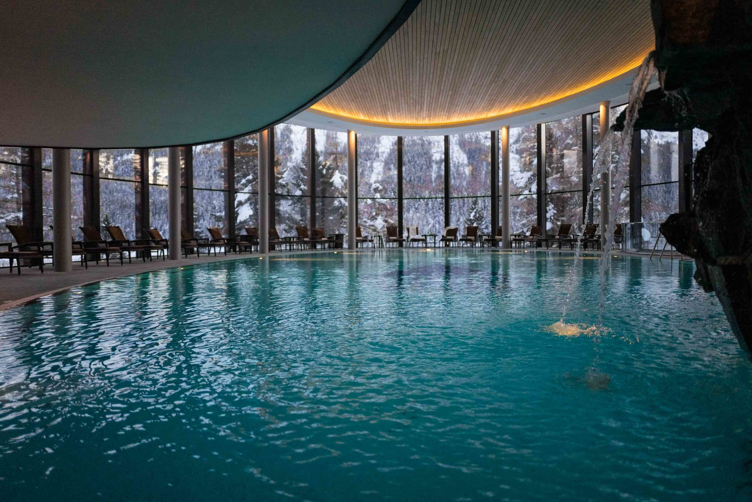 The pool and spa at Badrutt's Palace St Moritz - The Taste Edit