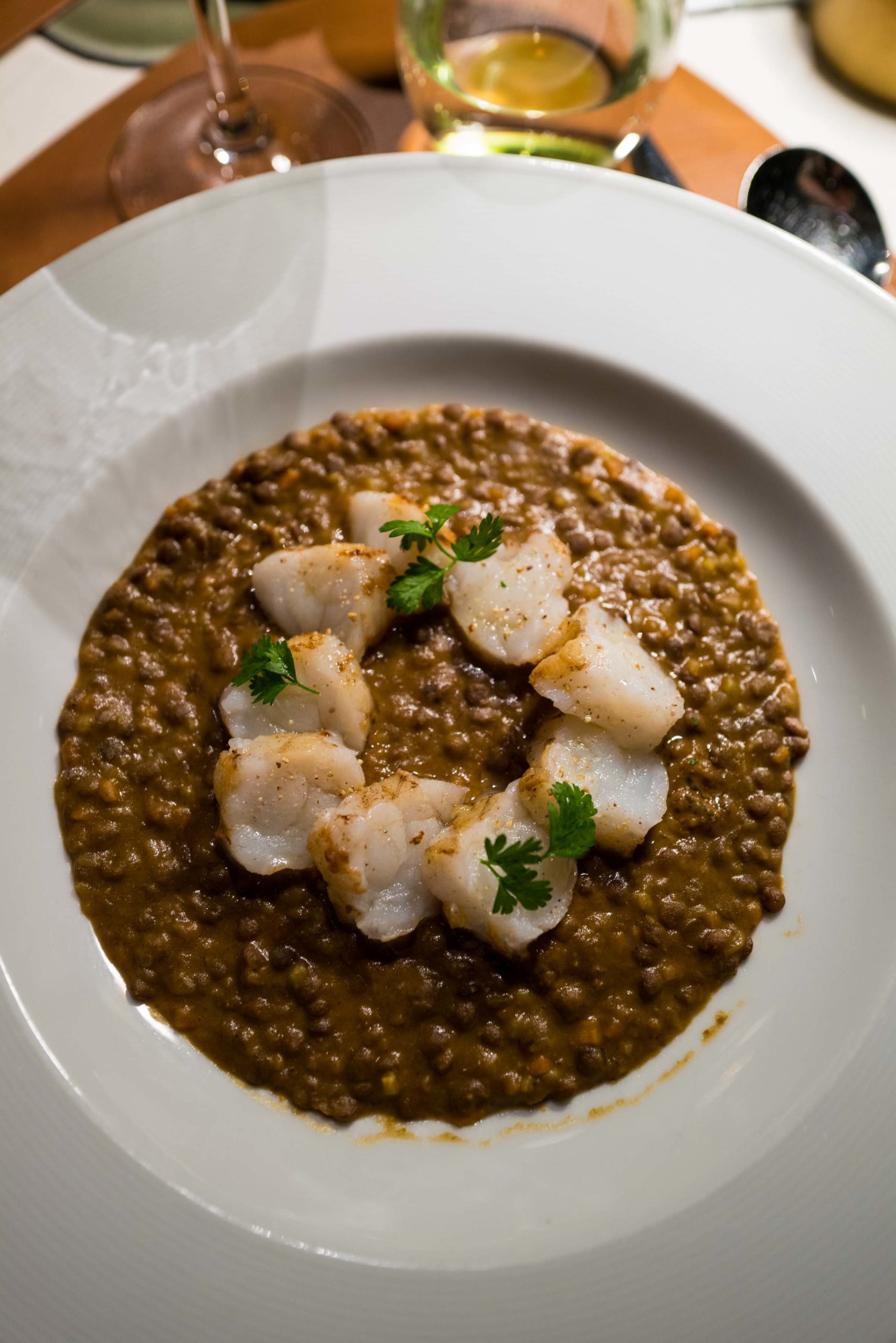 Monkfish with lentils in Il Giardino Ristorante at the Hotel Eden Rome, The Taste Edit #hotel #rome #italy #restaurant