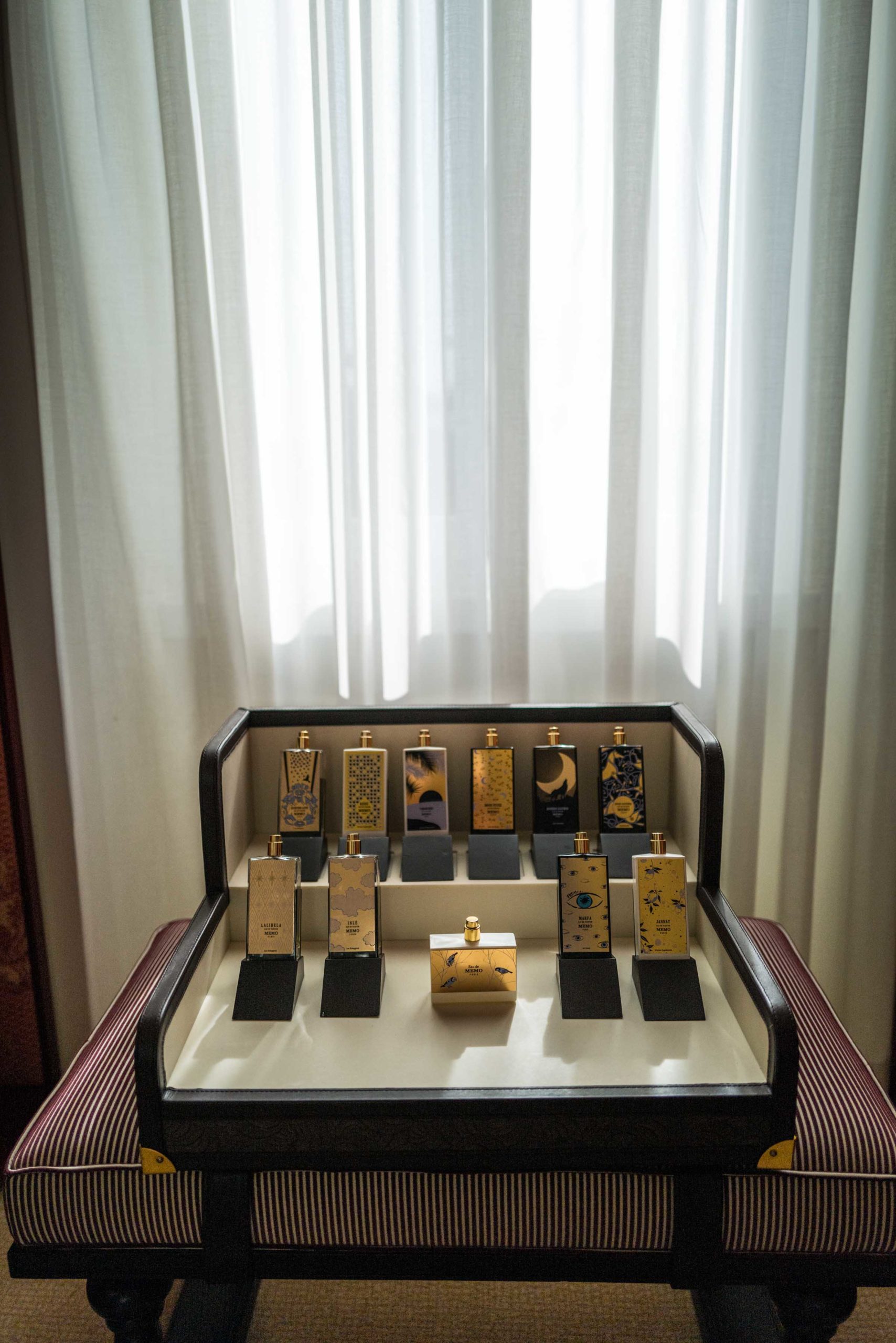 The walk in closet has an array of scents to choose from in the closet at the Hotel Eden Rome for a unique experience, The Taste Edit #hotel #rome #italy