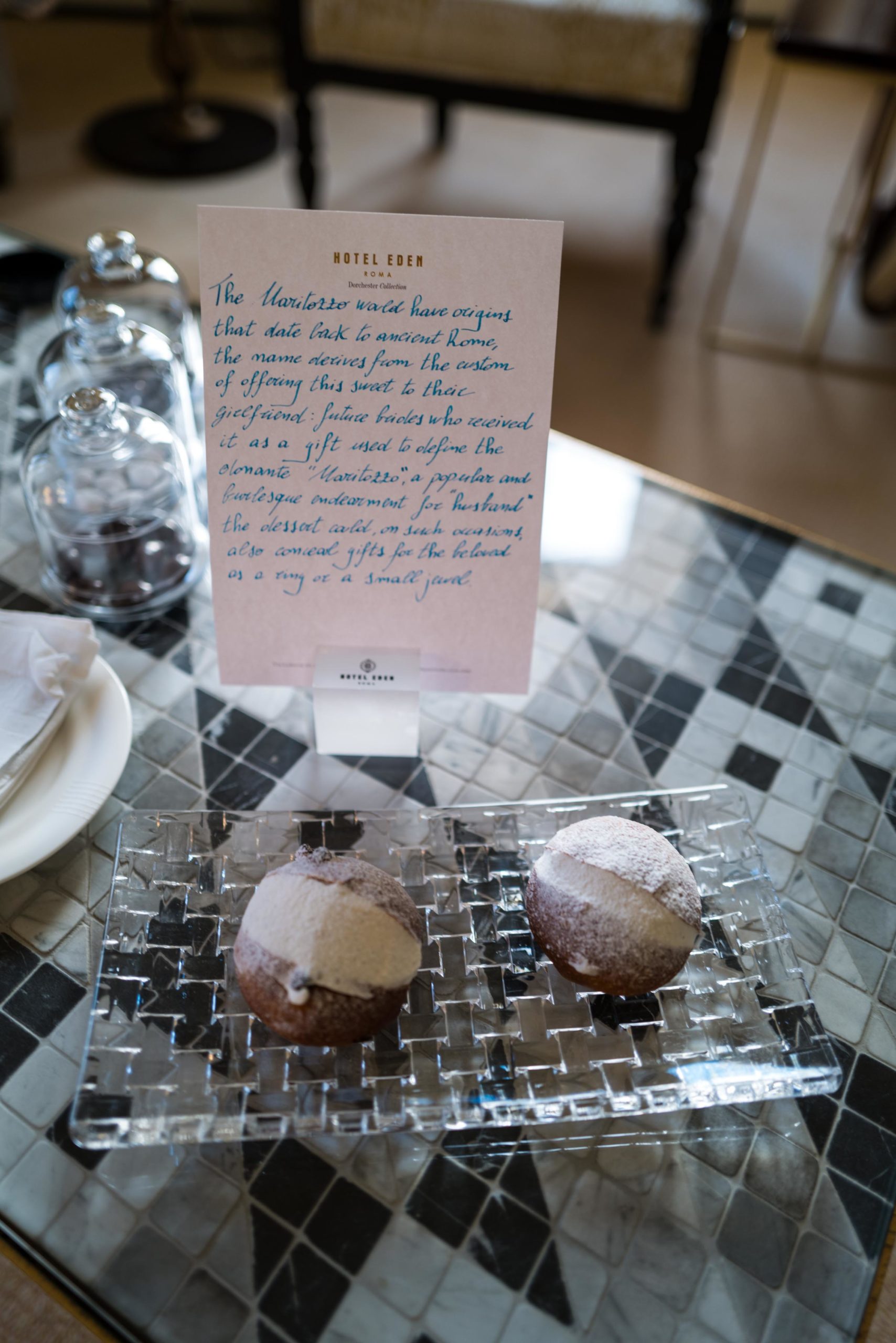 Maritozzi stuffed with whipped cream at the Hotel Eden Rome, The Taste Edit #hotel #rome #italy