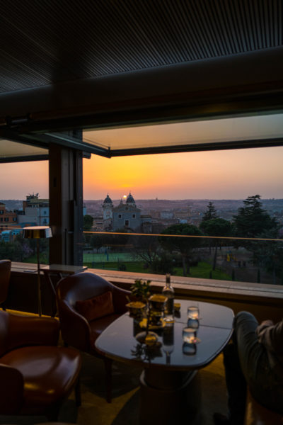 Cocktails and the perfect sunset view at Hotel Eden Rome, The Taste Edit #hotel #rome #italy #sunset