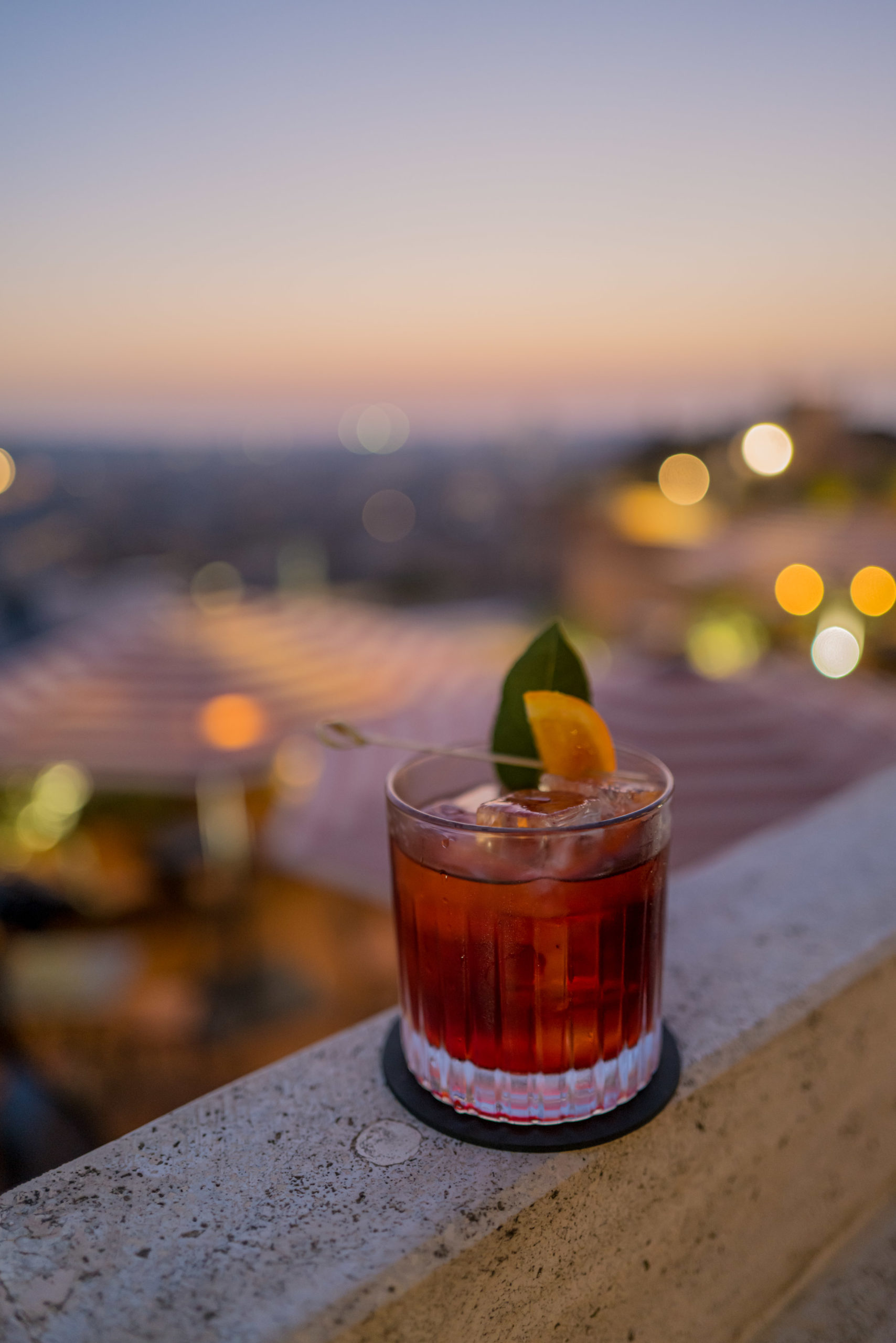 Cielo Negroni on the rooftop terrace Rocco Forte's Hotel de la Ville Rome - The Taste Edit #rome #hotel #negroni #travel
