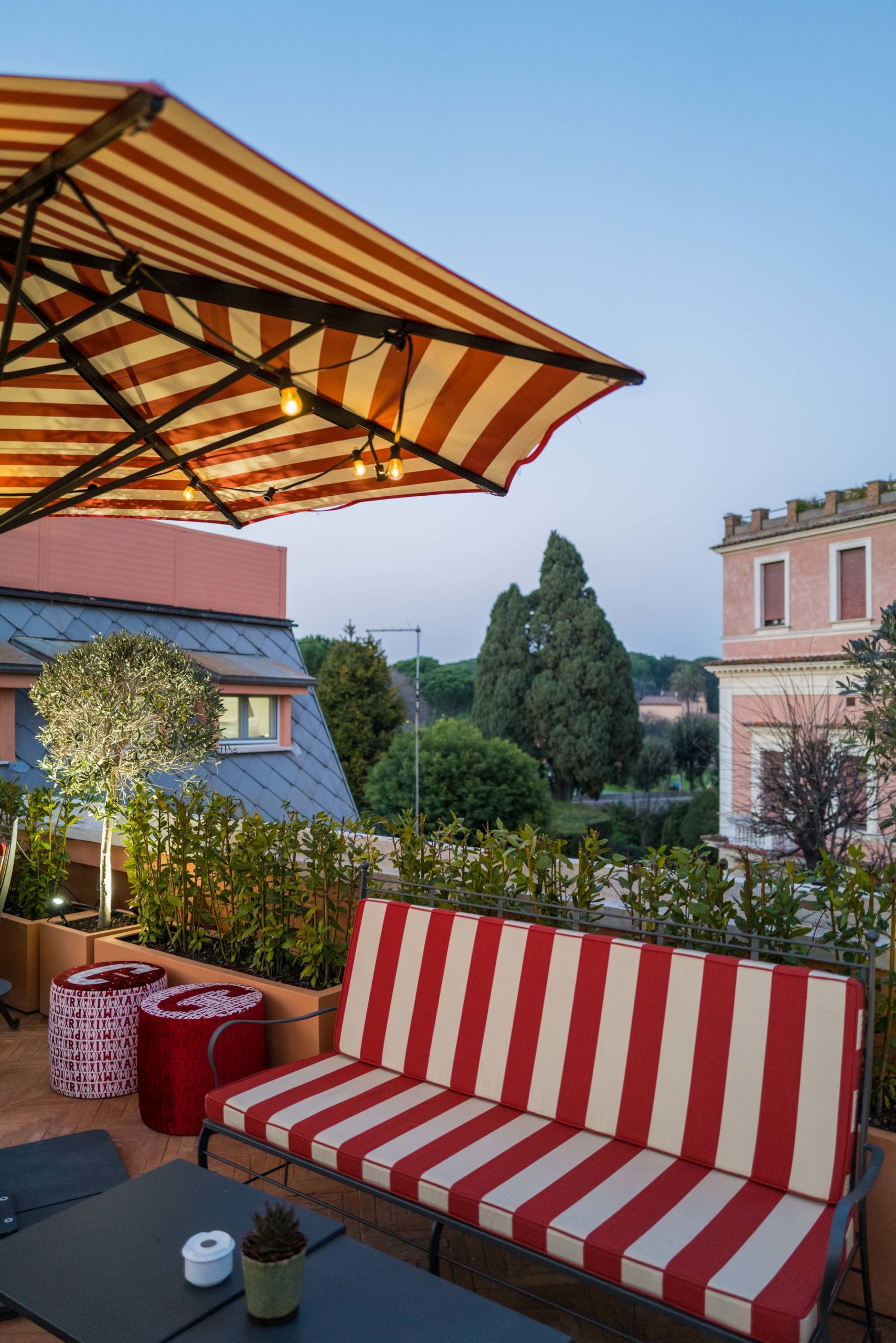 Enjoy the afternoon on Cielo Terrace rooftop at Rocco Forte's Hotel de la Ville Rome - The Taste Edit #rome #hotel #decor #travel