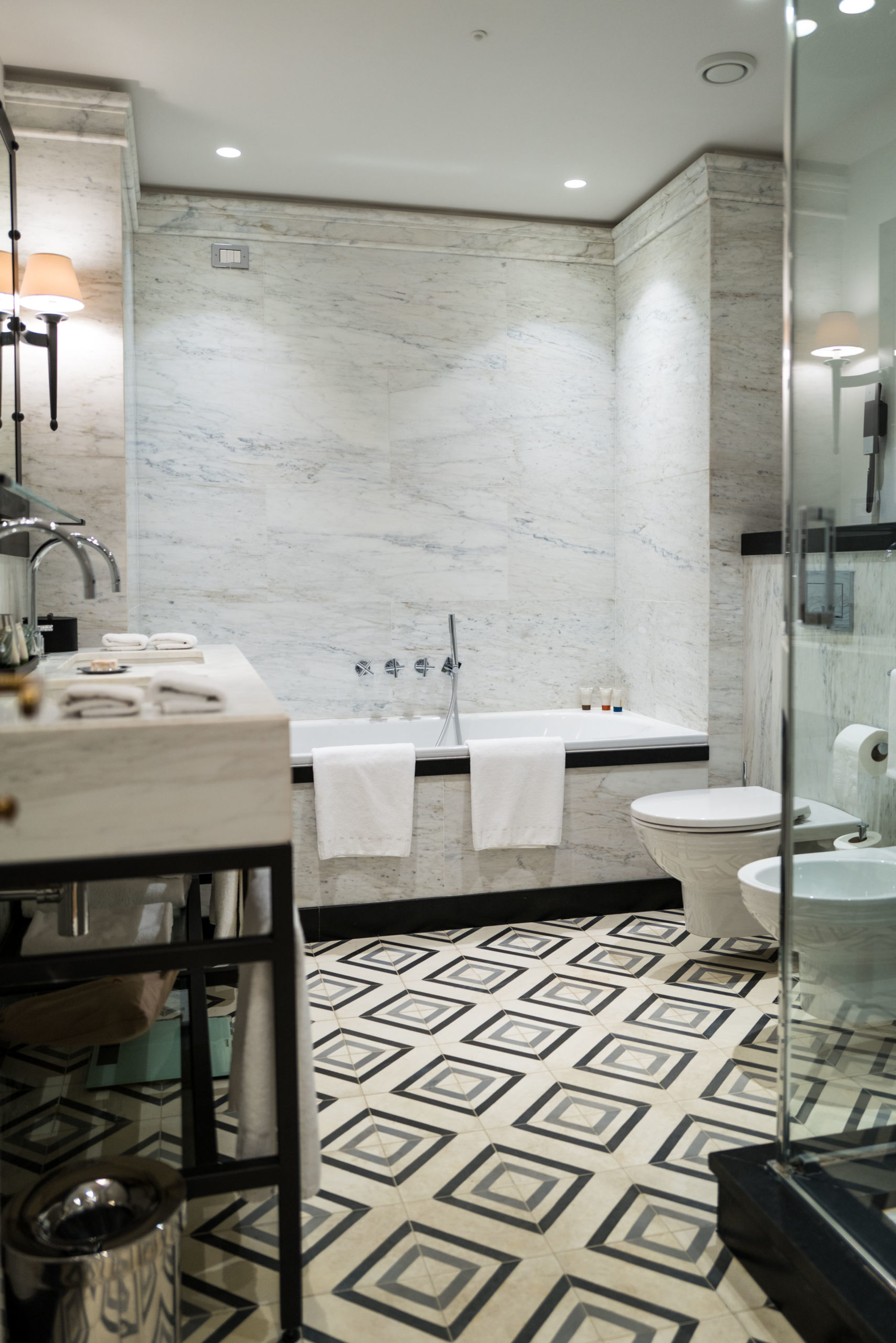 Draw a bubblebath after a long day of walking in Rome at Rocco Forte's Hotel de la Ville Rome - The Taste Edit #rome #hotel #decor #travel