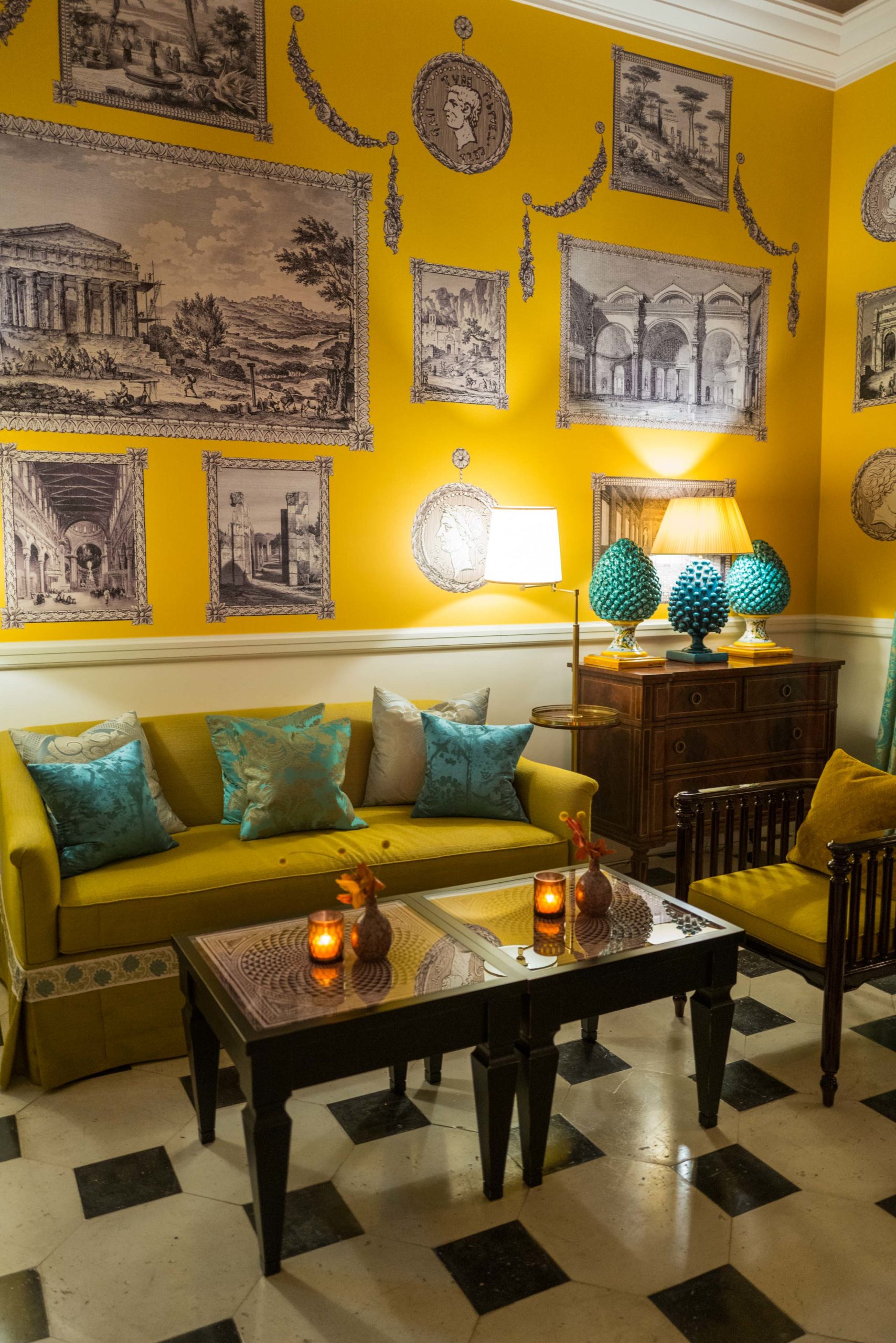Splashes of color in this fantastic bar Julep Herbal & Vermouth Bar at Rocco Forte's Hotel de la Ville Rome - The Taste Edit #rome #hotel #decor #travel